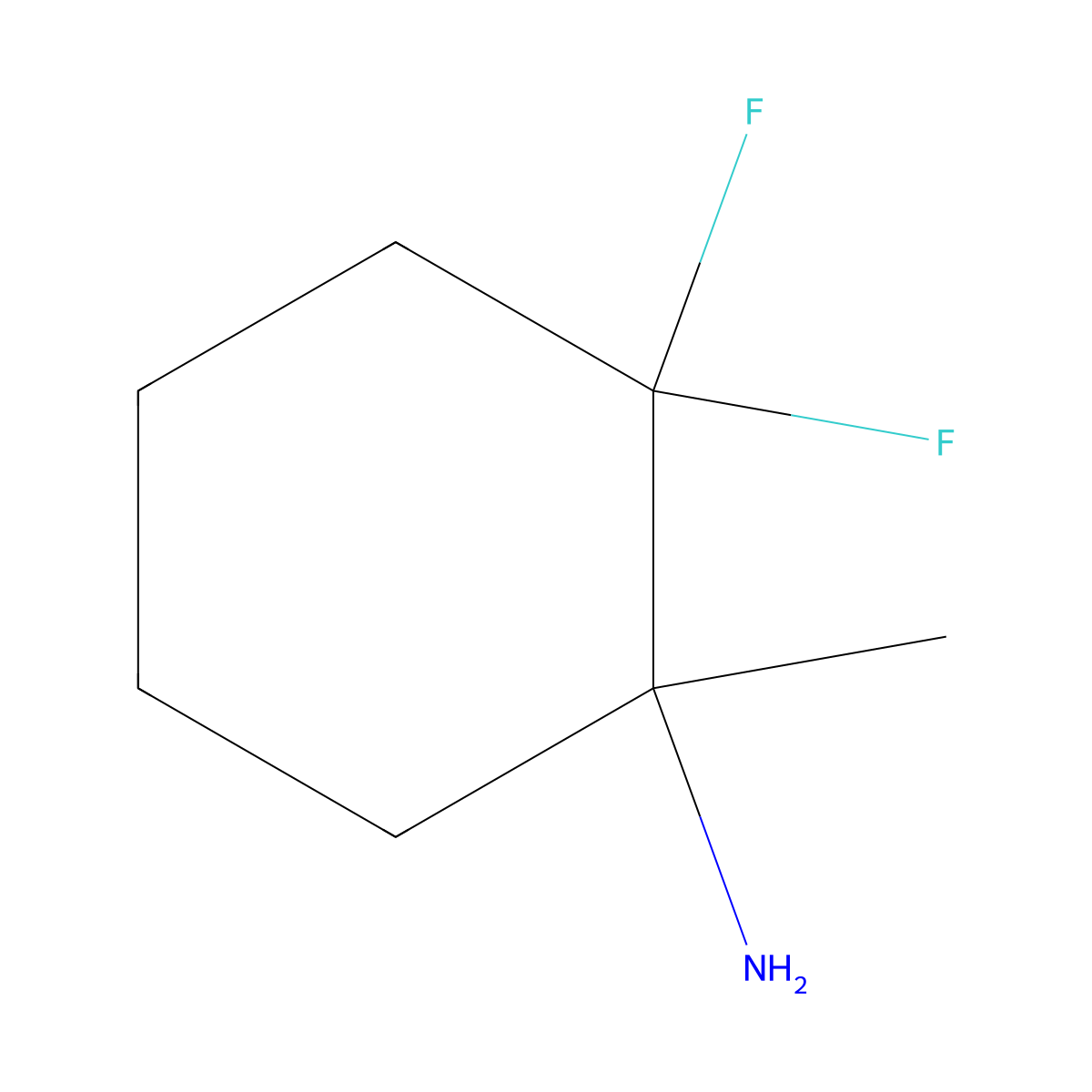 2,2-Difluoro-1-methylcyclohexan-1-amine molecular structure, CAS 1785060-98-1