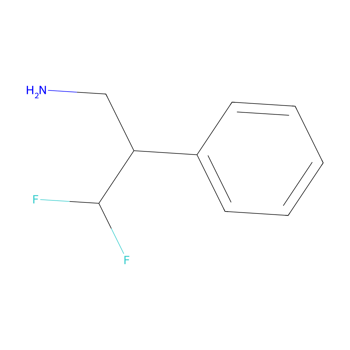 3,3-Difluoro-2-phenylpropan-1-amine molecular structure, CAS 1785061-85-9