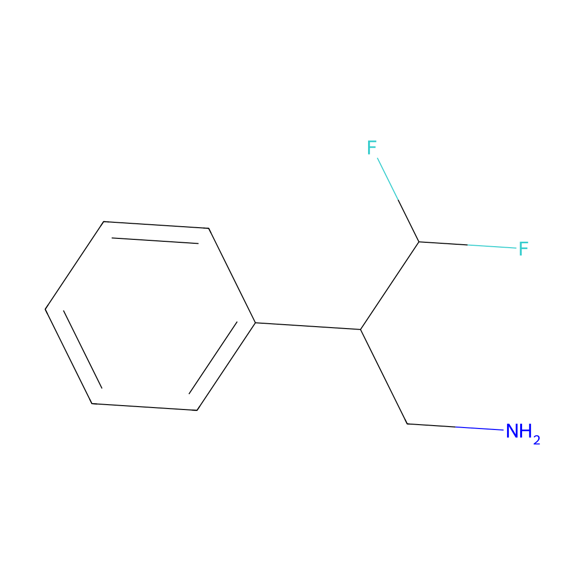 3,3-Difluoro-2-phenylpropan-1-amine molecular structure, CAS 1785061-85-9