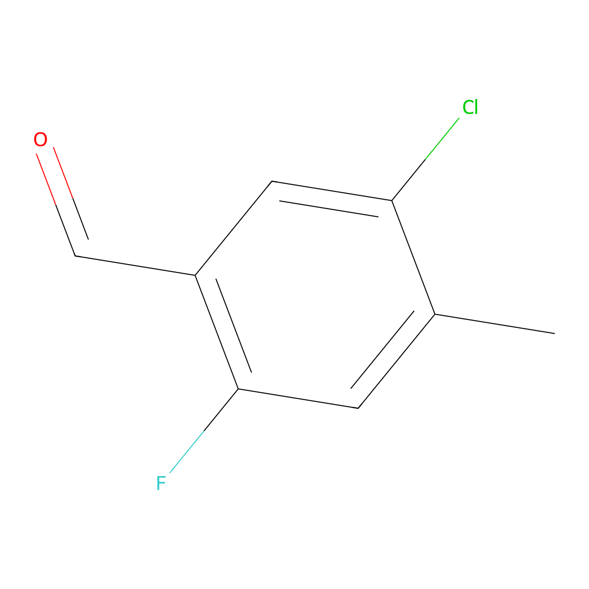 5-Chloro-2-fluoro-4-methylbenzaldehyde molecular structure, CAS 1785064-60-9