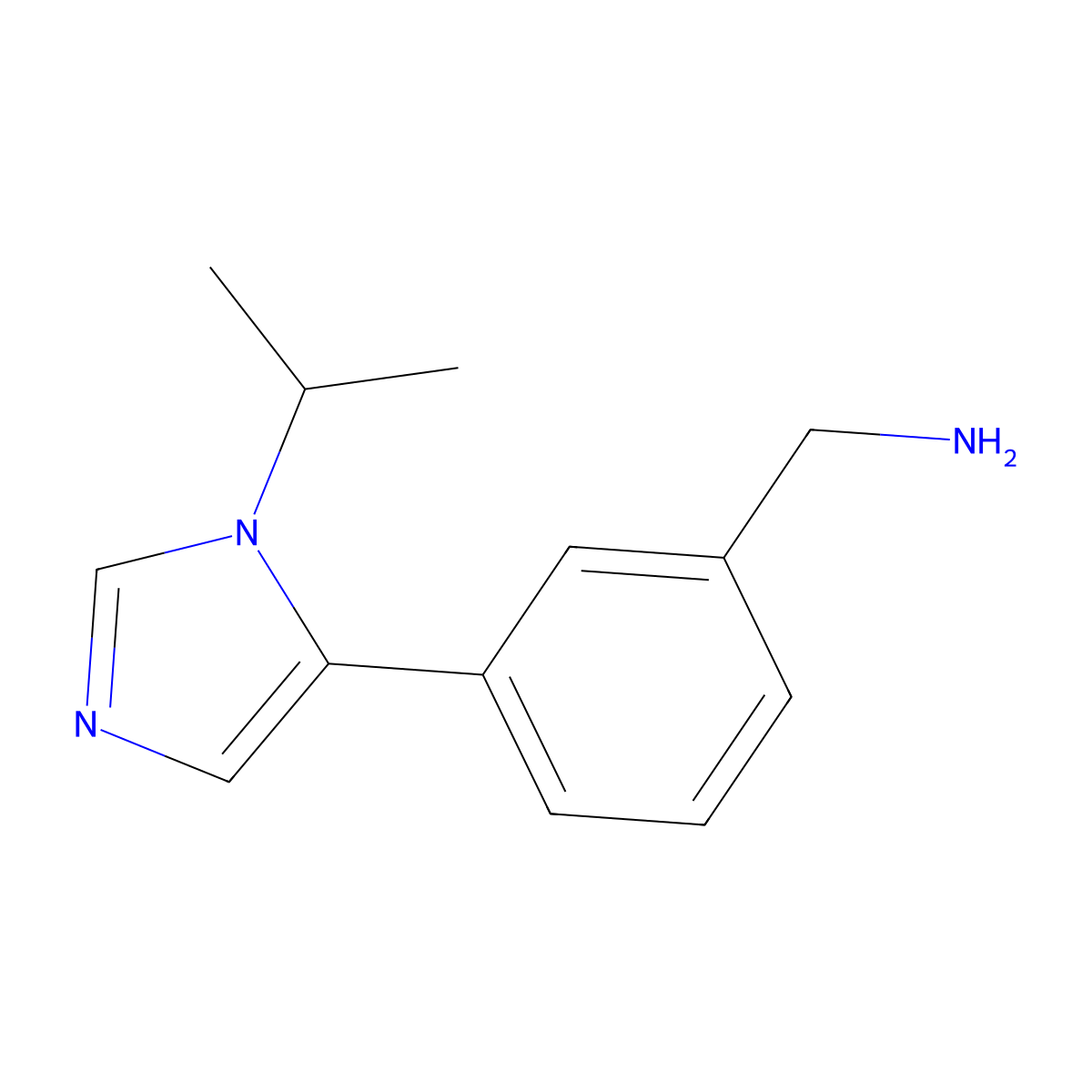 {3-[1-(propan-2-yl)-1H-imidazol-5-yl]phenyl}methanamine molecular structure, CAS 1785064-97-2
