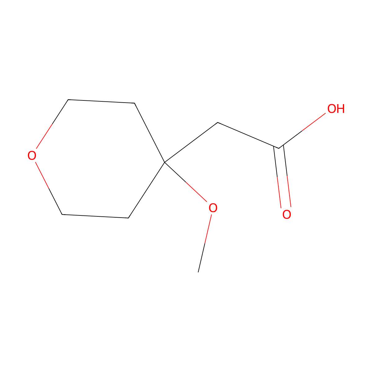 2-(4-Methoxyoxan-4-yl)acetic acid molecular structure, CAS 1785066-13-8
