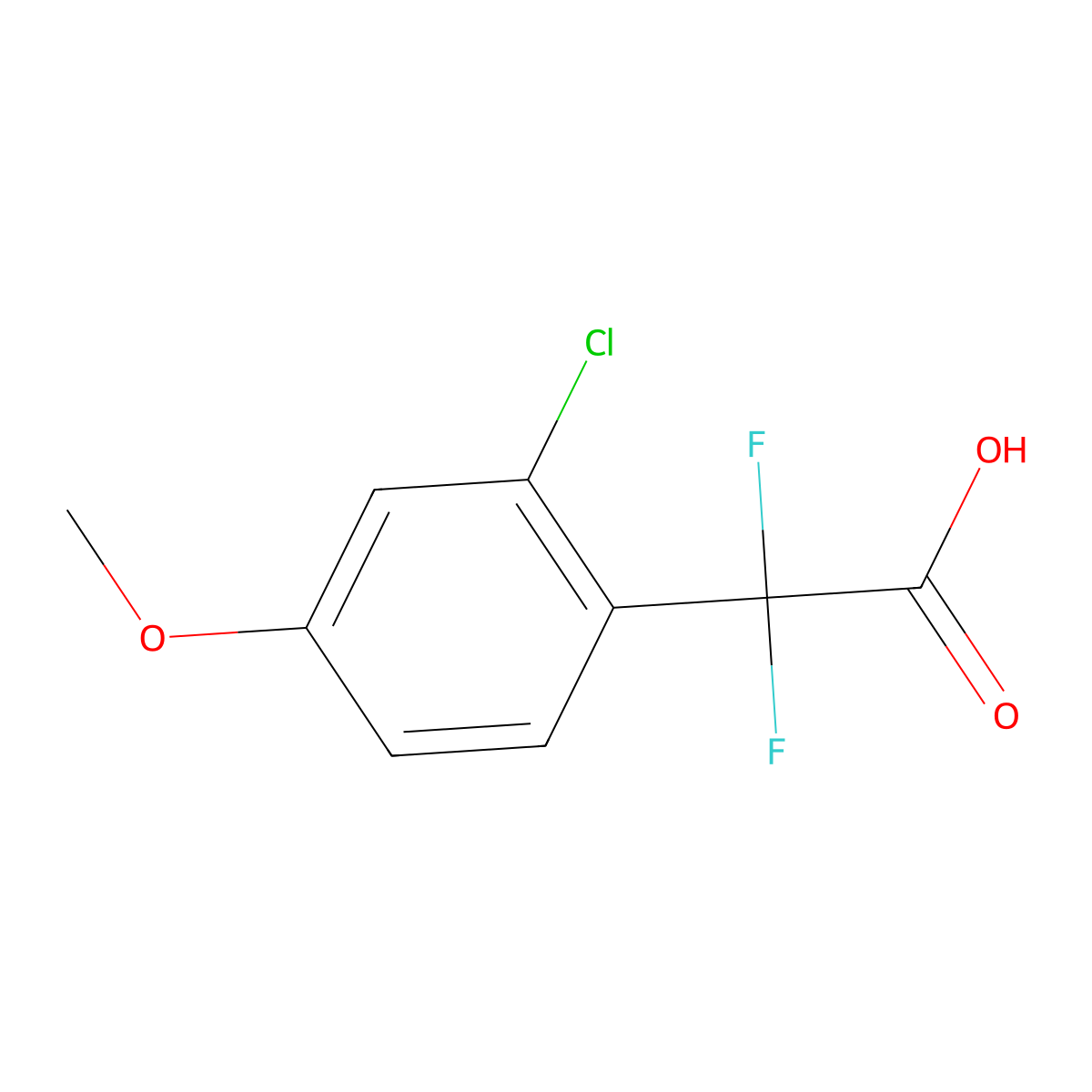 2-(2-Chloro-4-methoxyphenyl)-2,2-difluoroacetic acid molecular structure, CAS 1785067-60-8