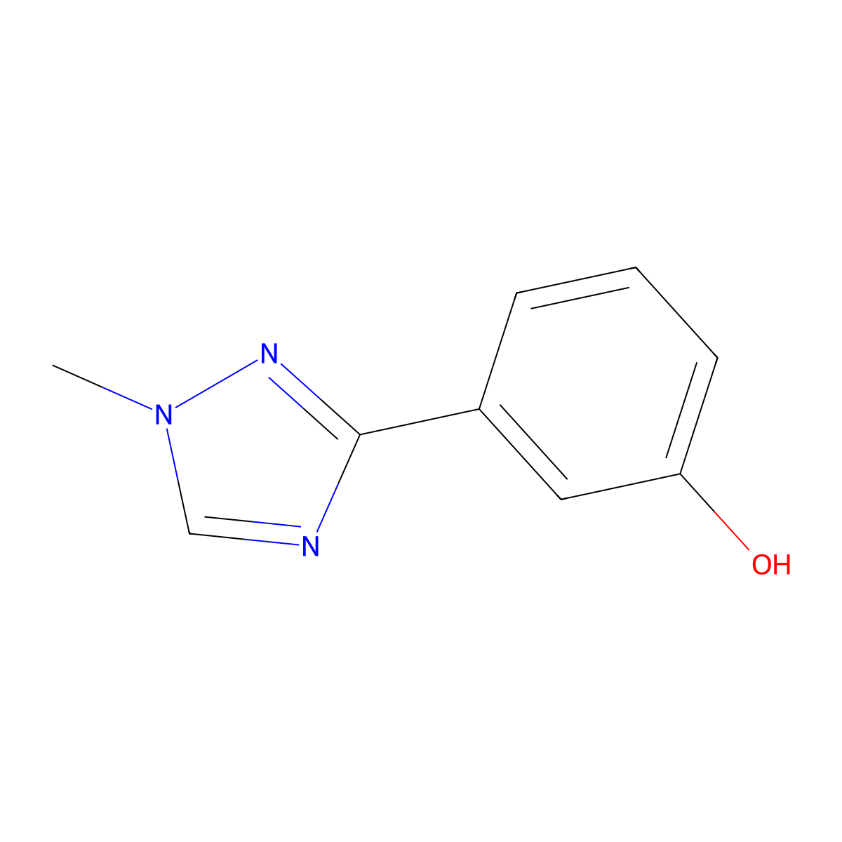 3-(1-methyl-1H-1,2,4-triazol-3-yl)phenol molecular structure, CAS 1785074-81-8