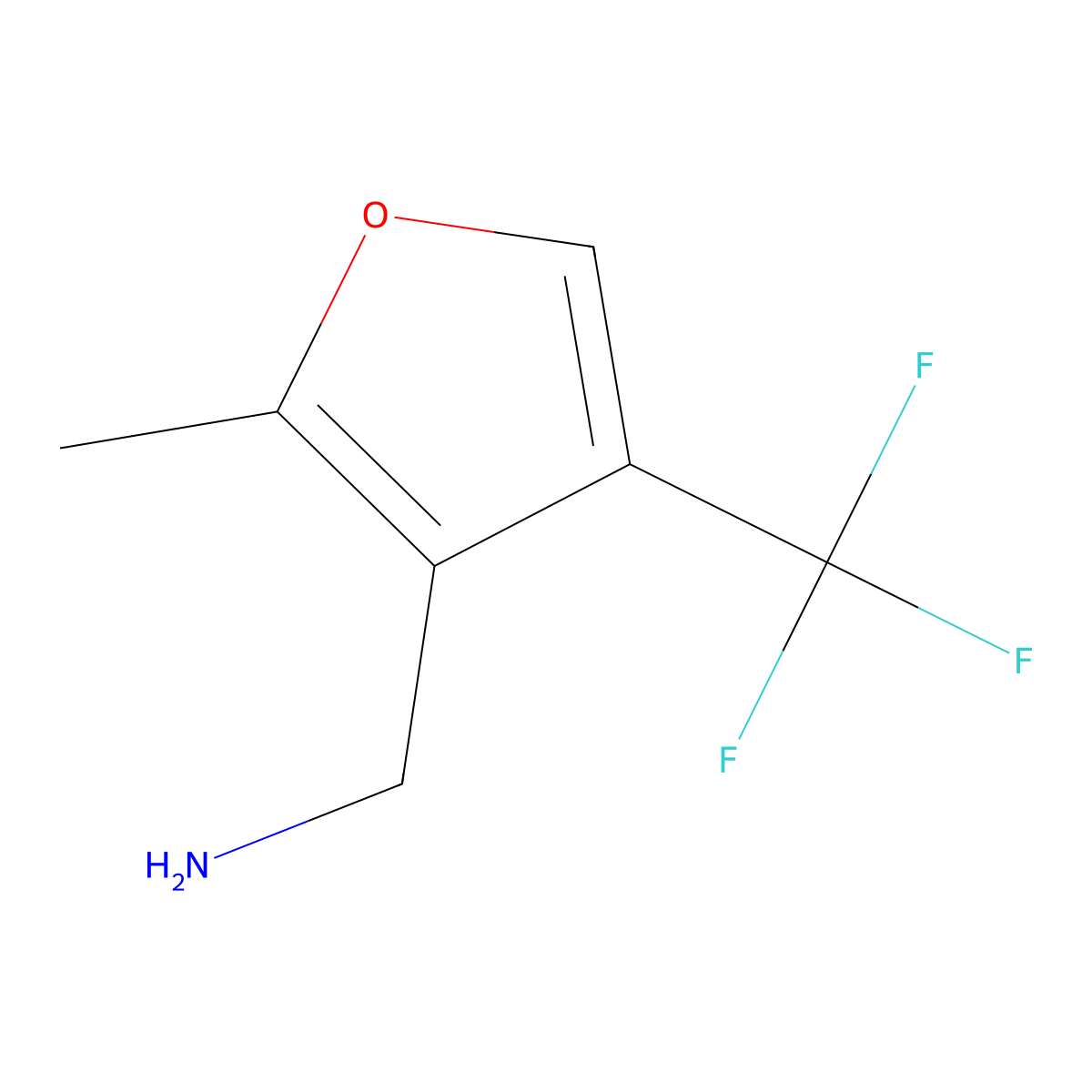 1-[2-Methyl-4-(trifluoromethyl)furan-3-yl]methanamine molecular structure, CAS 1785075-27-5