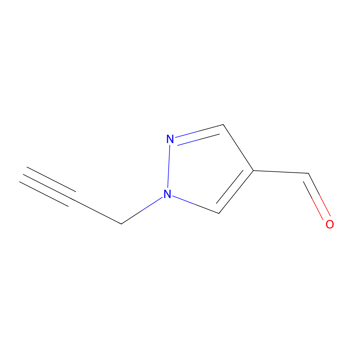 1-(prop-2-yn-1-yl)-1H-pyrazole-4-carbaldehyde molecular structure, CAS 1785077-87-3