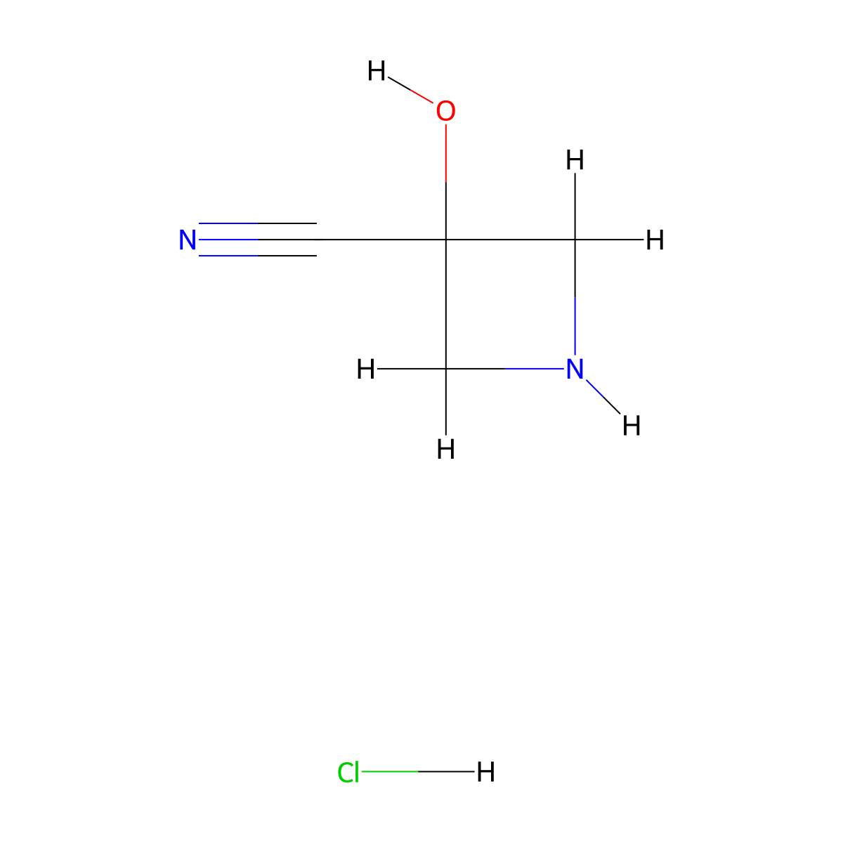 3-Hydroxyazetidine-3-carbonitrile hydrochloride molecular structure, CAS 1785077-92-0
