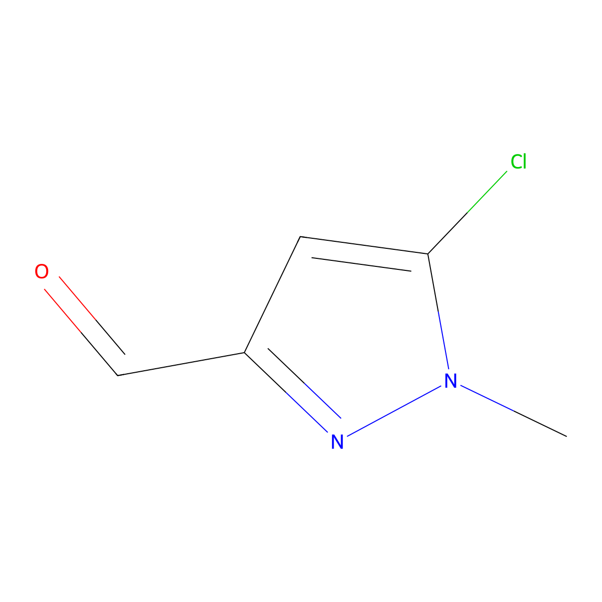 5-chloro-1-methyl-1H-pyrazole-3-carbaldehyde molecular structure, CAS 1785079-58-4