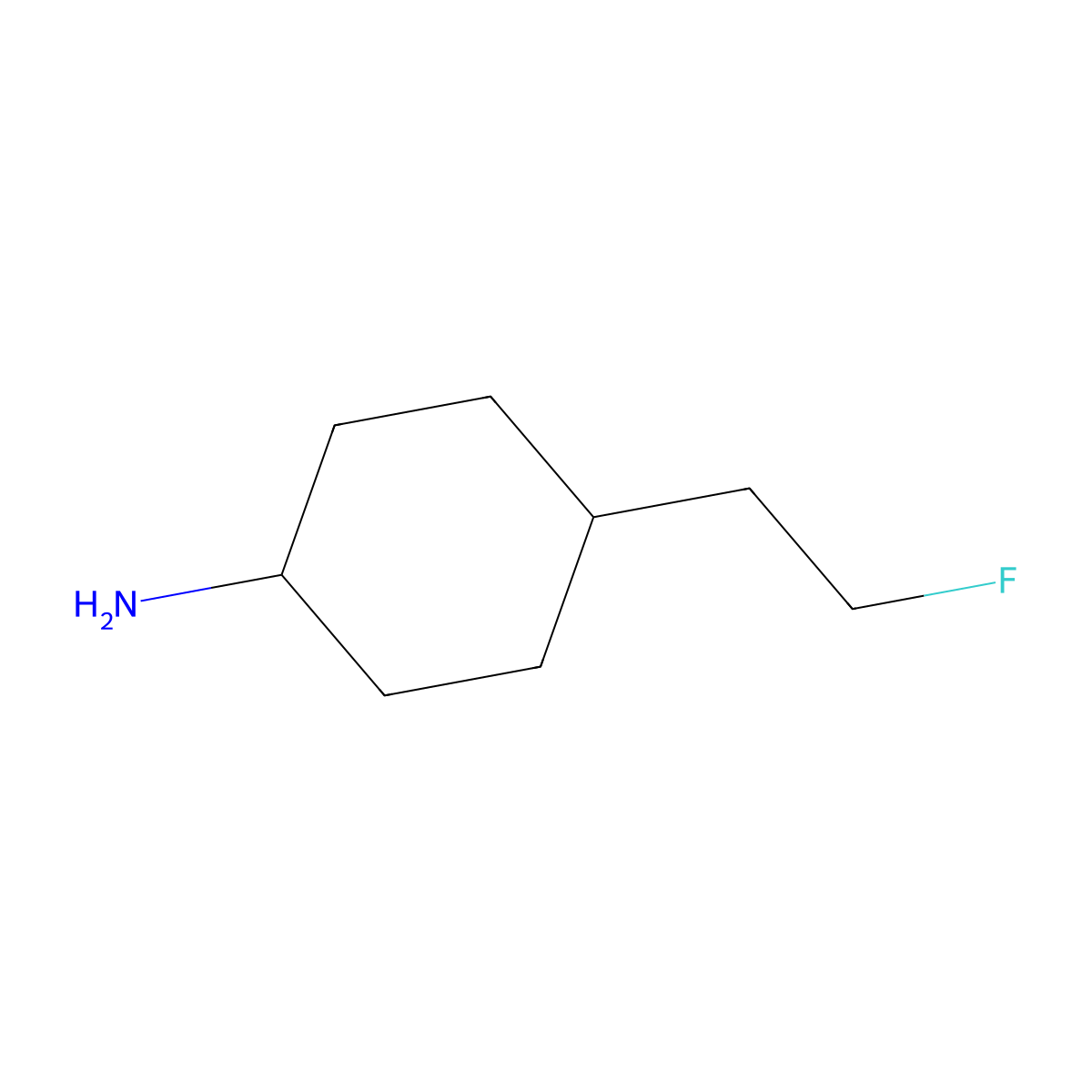 4-(2-Fluoroethyl)cyclohexanamine molecular structure, CAS 1785079-90-4