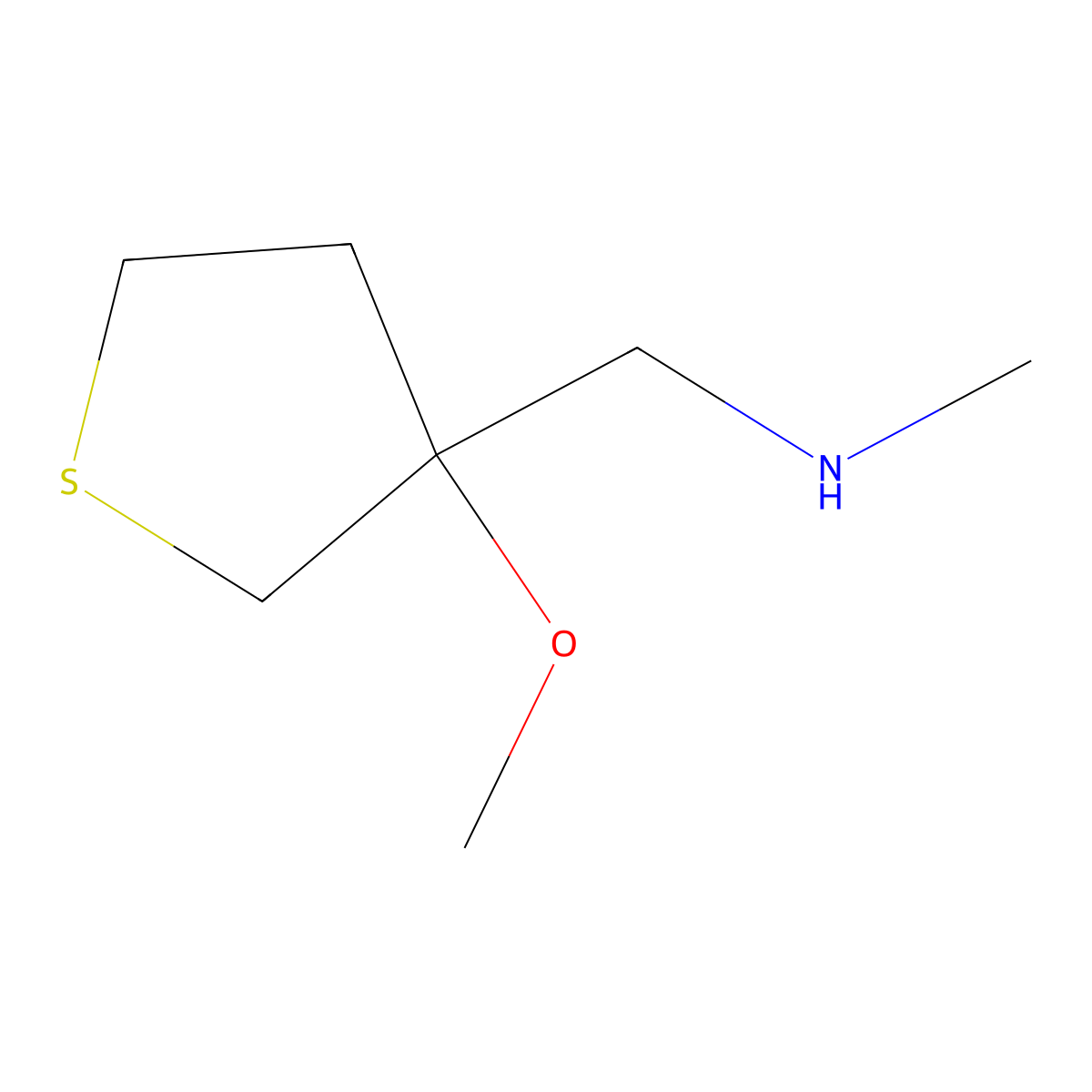 [(3-Methoxythiolan-3-yl)methyl](methyl)amine molecular structure, CAS 1785081-19-7