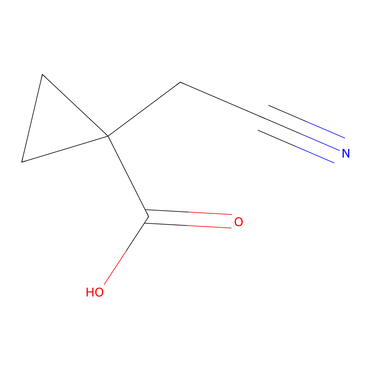 1-(Cyanomethyl)cyclopropane-1-carboxylic acid molecular structure, CAS 1785081-65-3