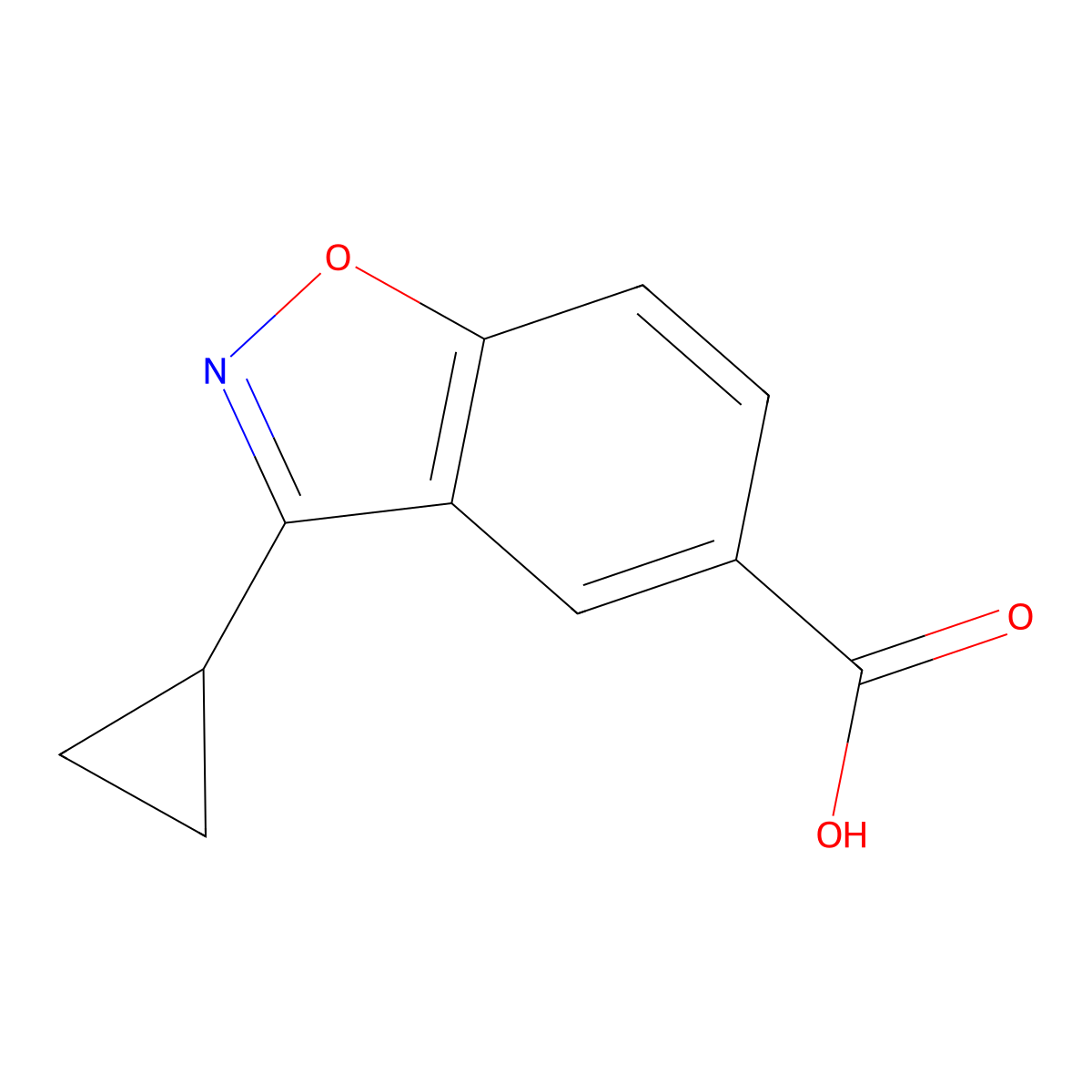 3-Cyclopropyl-1,2-benzoxazole-5-carboxylic acid molecular structure, CAS 1785081-72-2