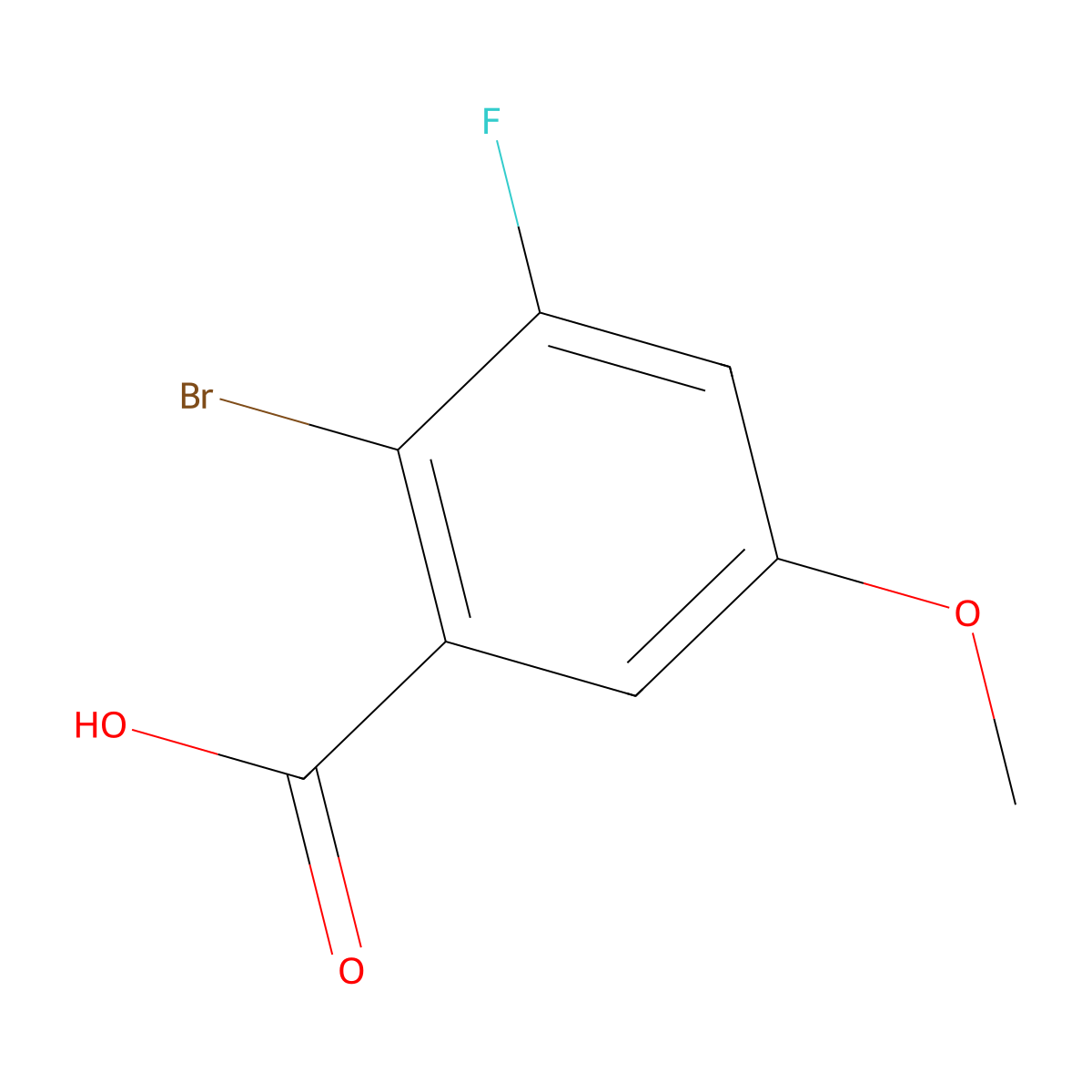 2-Bromo-3-fluoro-5-methoxybenzoic acid molecular structure, CAS 1785082-83-8