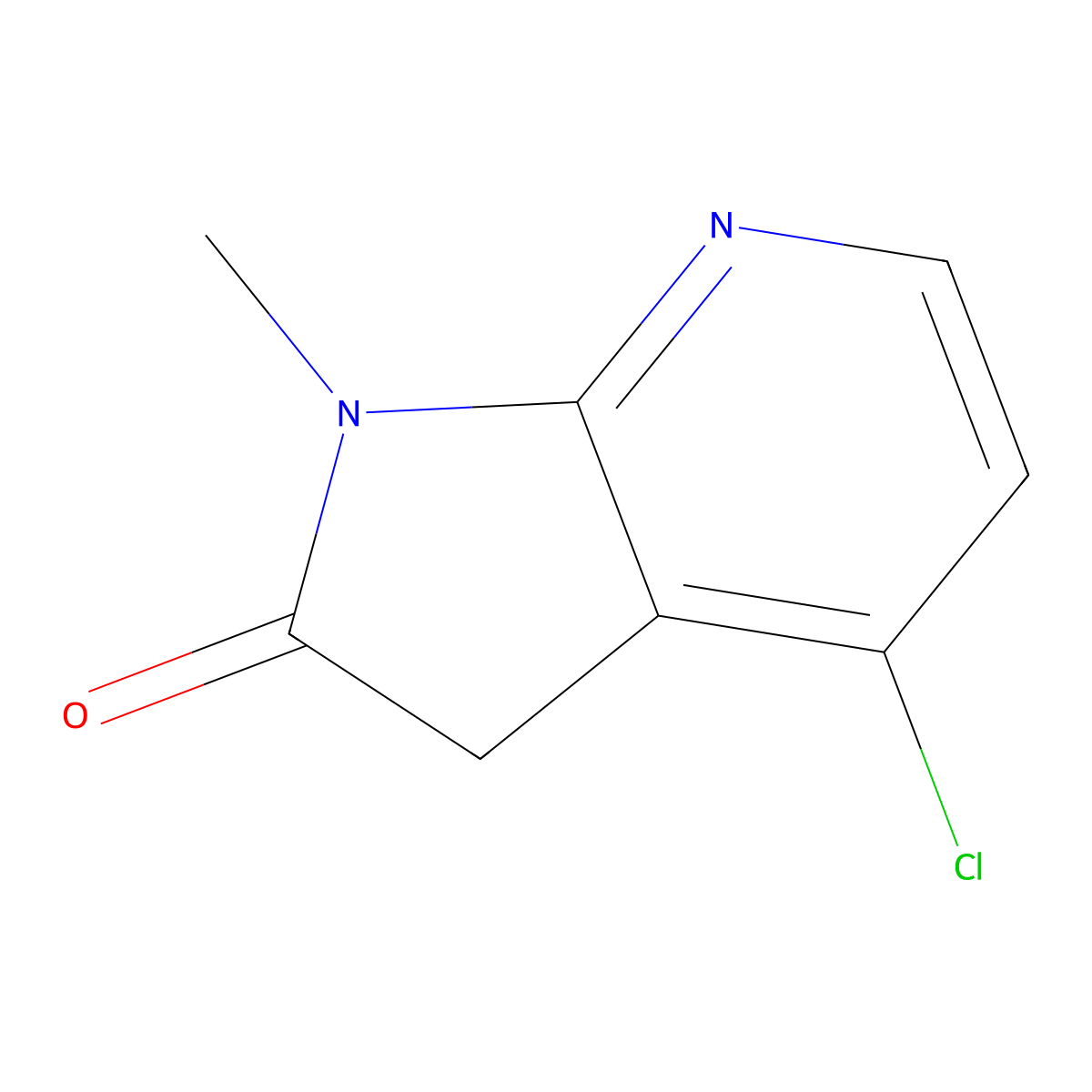 4-Chloro-1-methyl-1,3-dihydro-2H-pyrrolo[2,3-b]pyridin-2-one molecular structure, CAS 1785088-62-1