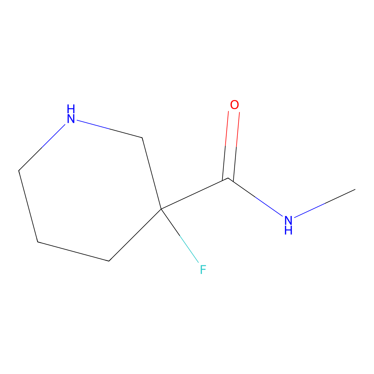 3-fluoro-N-methylpiperidine-3-carboxamide molecular structure, CAS 1785089-51-1