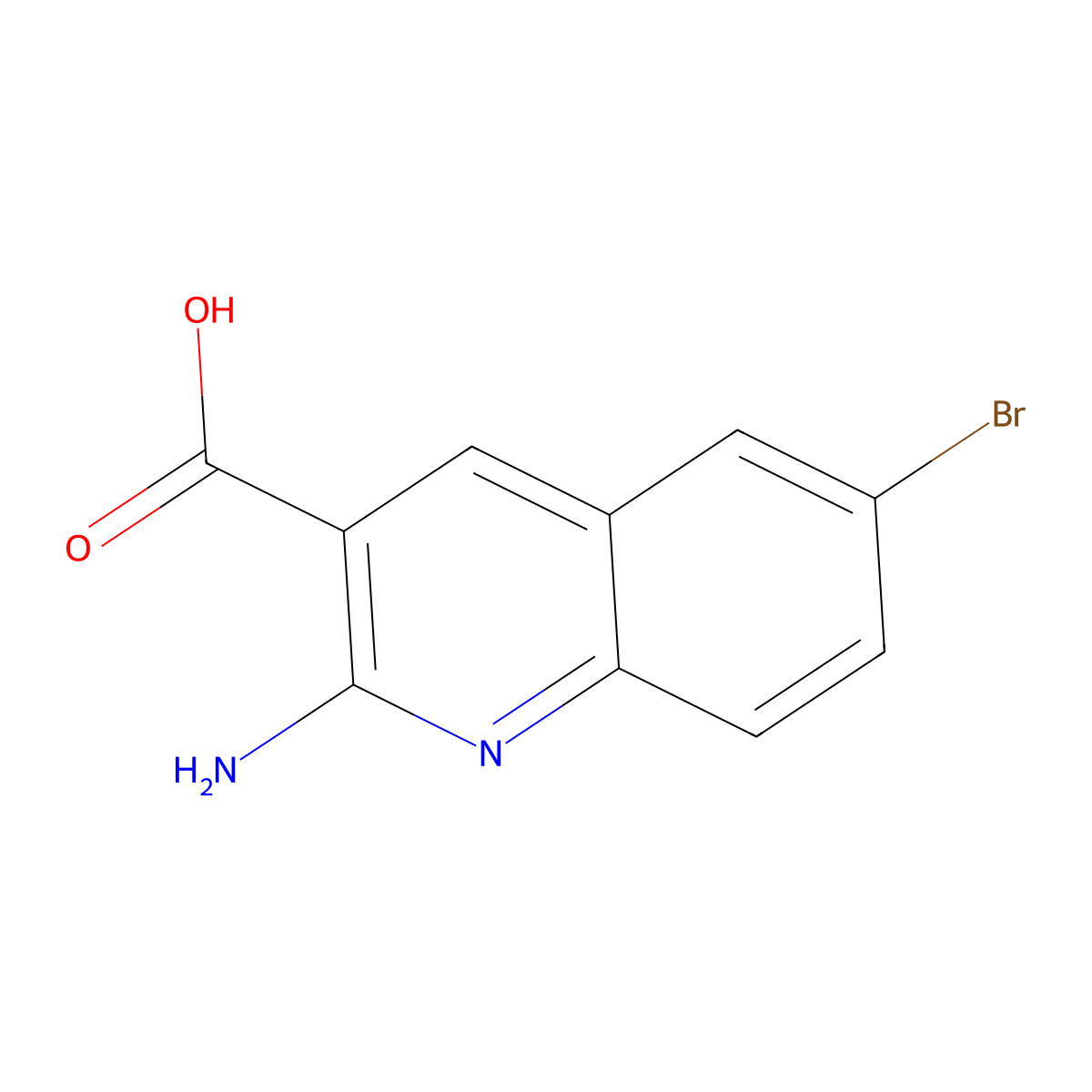 2-Amino-6-bromoquinoline-3-carboxylic acid molecular structure, CAS 1785089-94-2