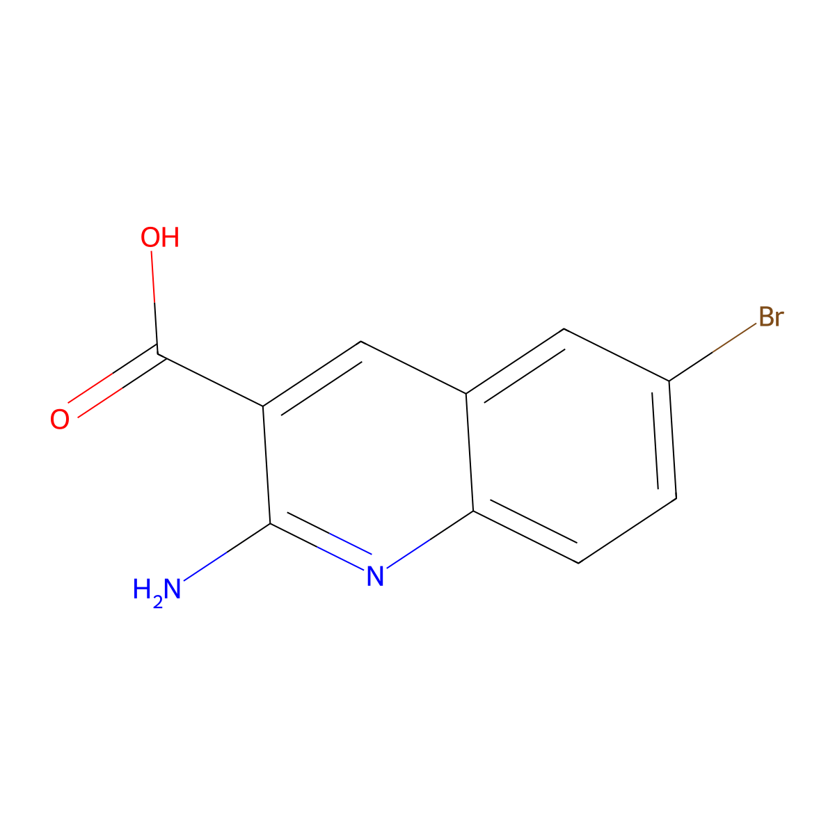 2-Amino-6-bromoquinoline-3-carboxylic acid molecular structure, CAS 1785089-94-2
