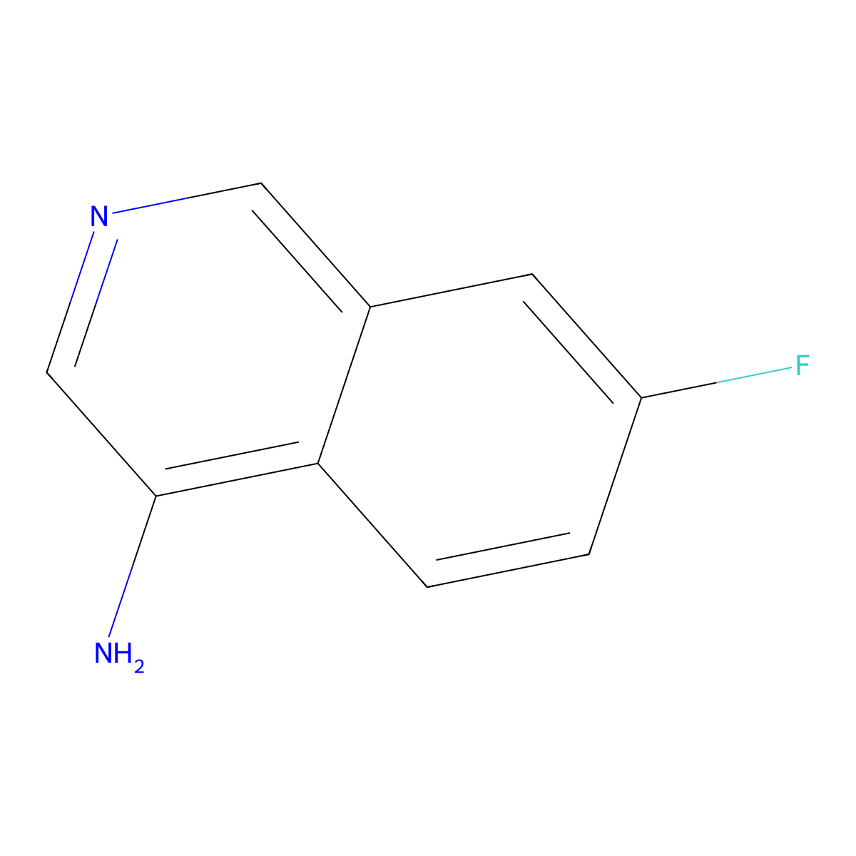 7-Fluoroisoquinolin-4-amine molecular structure, CAS 1785090-95-0