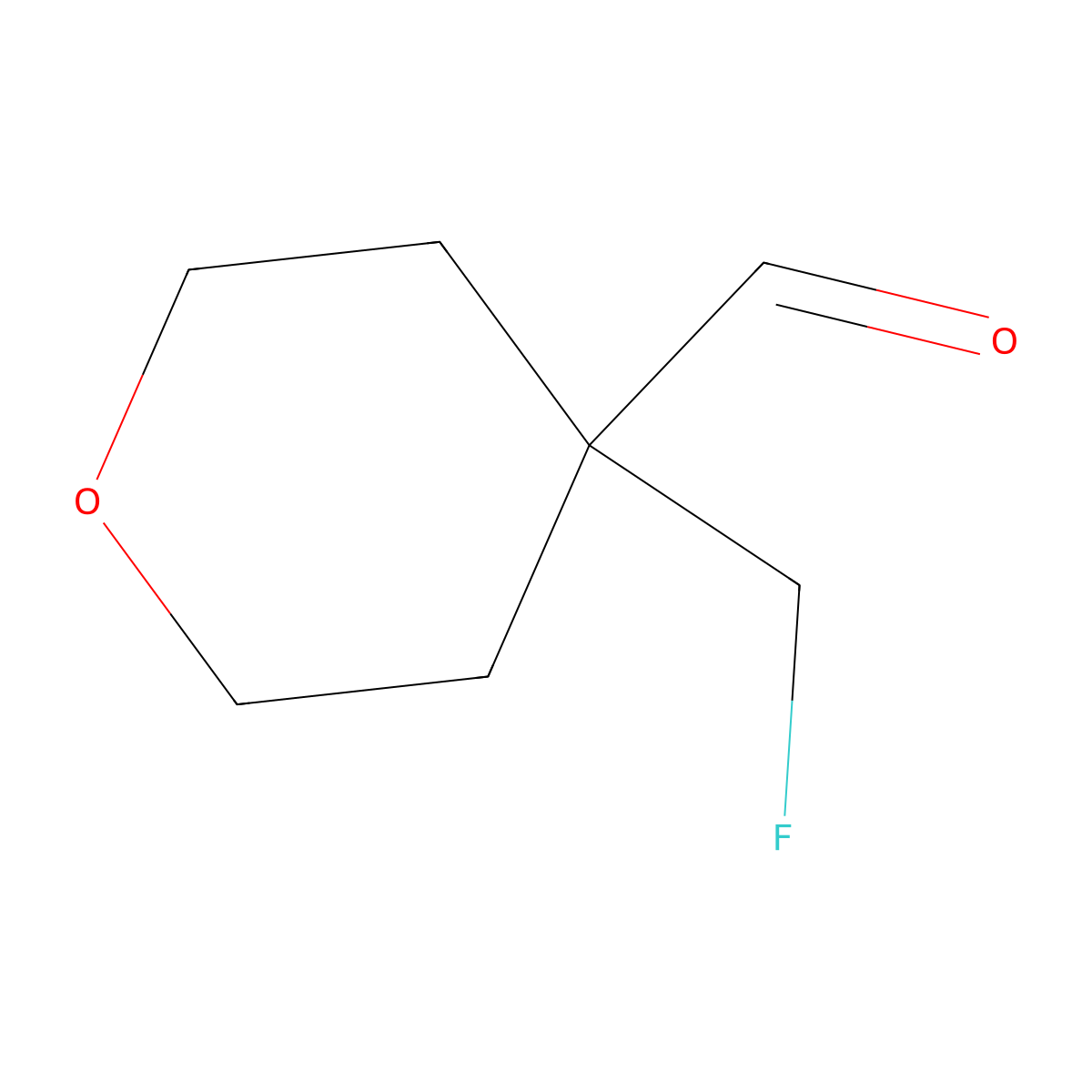 4-(Fluoromethyl)oxane-4-carbaldehyde molecular structure, CAS 1785093-14-2