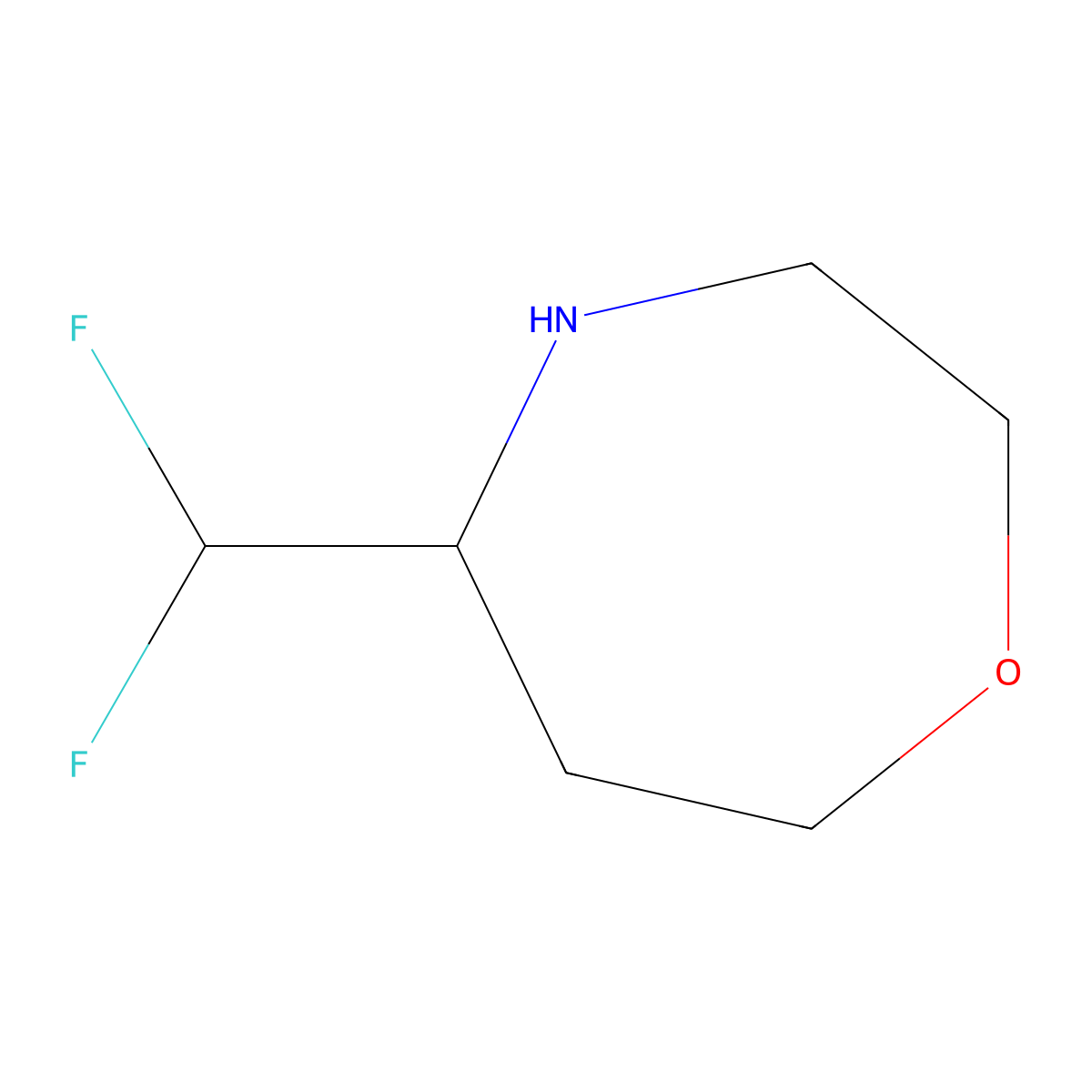 5-(Difluoromethyl)-1,4-oxazepane molecular structure, CAS 1785094-73-6