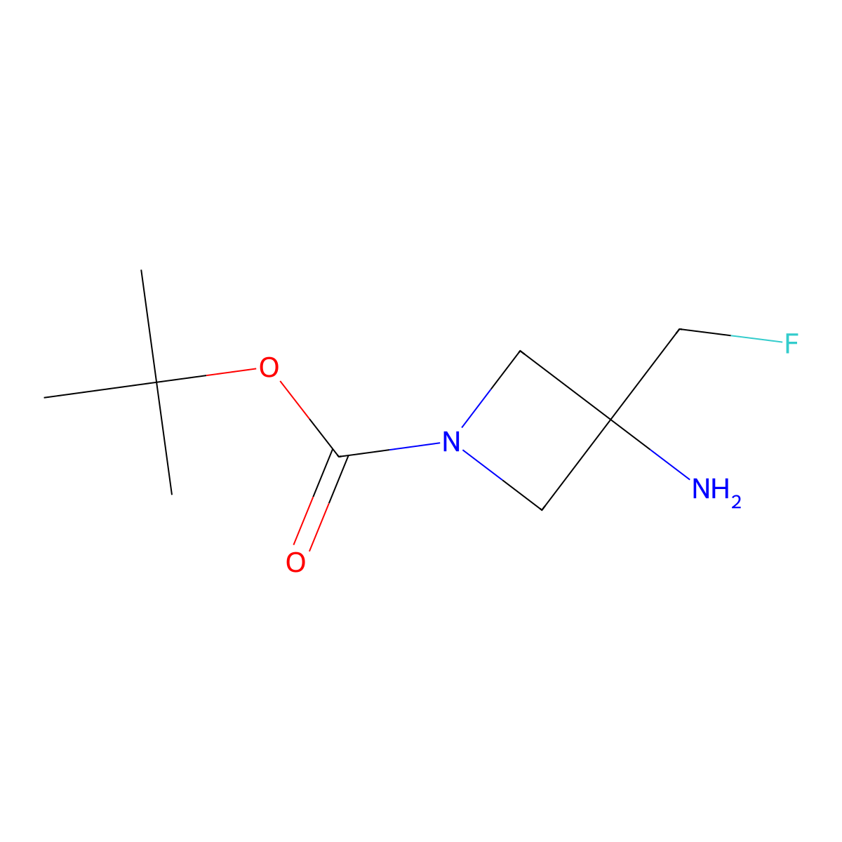 Tert-butyl 3-amino-3-(fluoromethyl)azetidine-1-carboxylate molecular structure, CAS 1785096-16-3