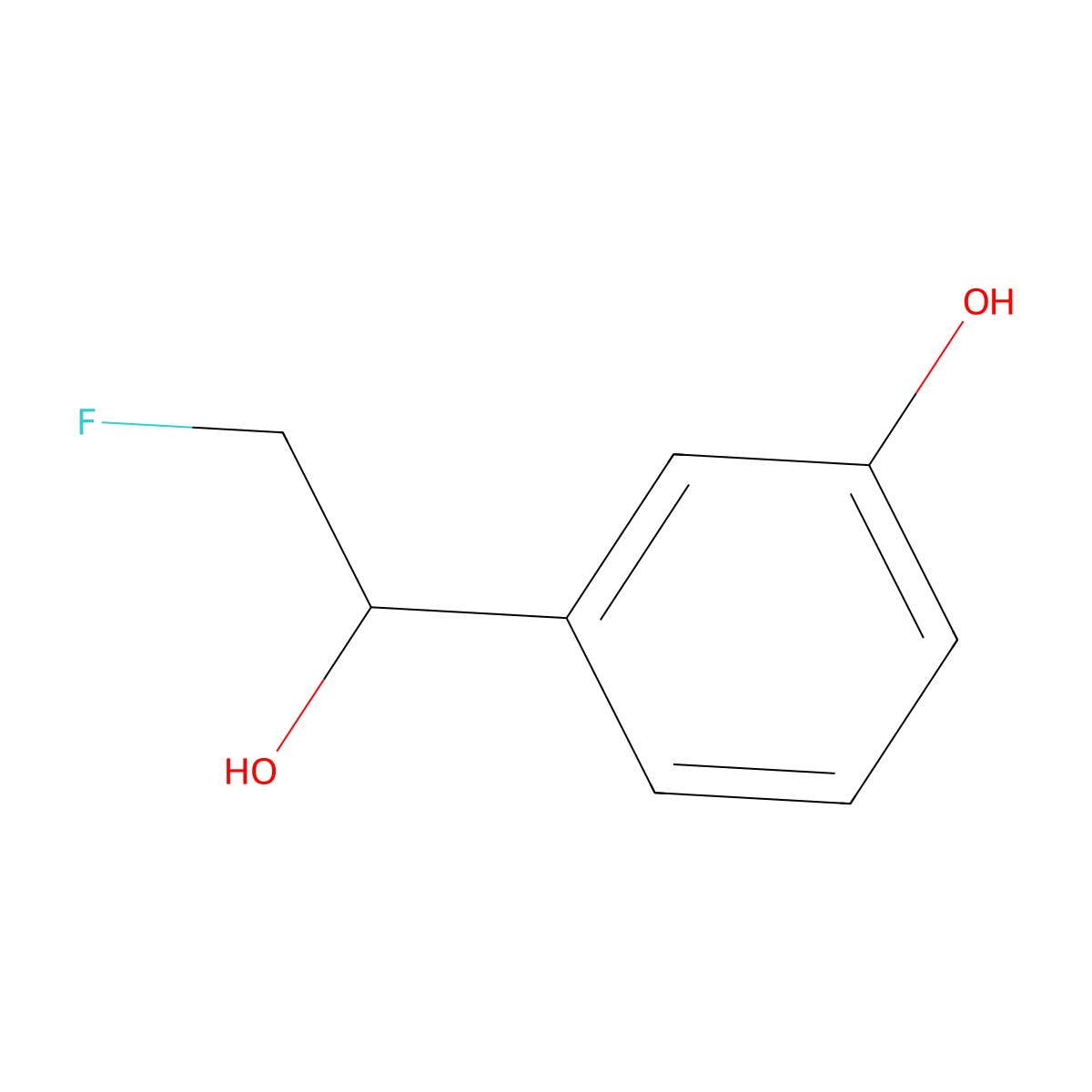 3-(2-Fluoro-1-hydroxyethyl)phenol molecular structure, CAS 1785096-39-0