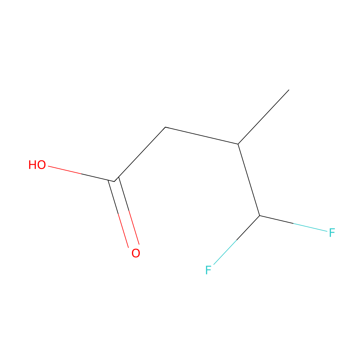 4,4-Difluoro-3-methylbutanoic acid molecular structure, CAS 1785096-82-3