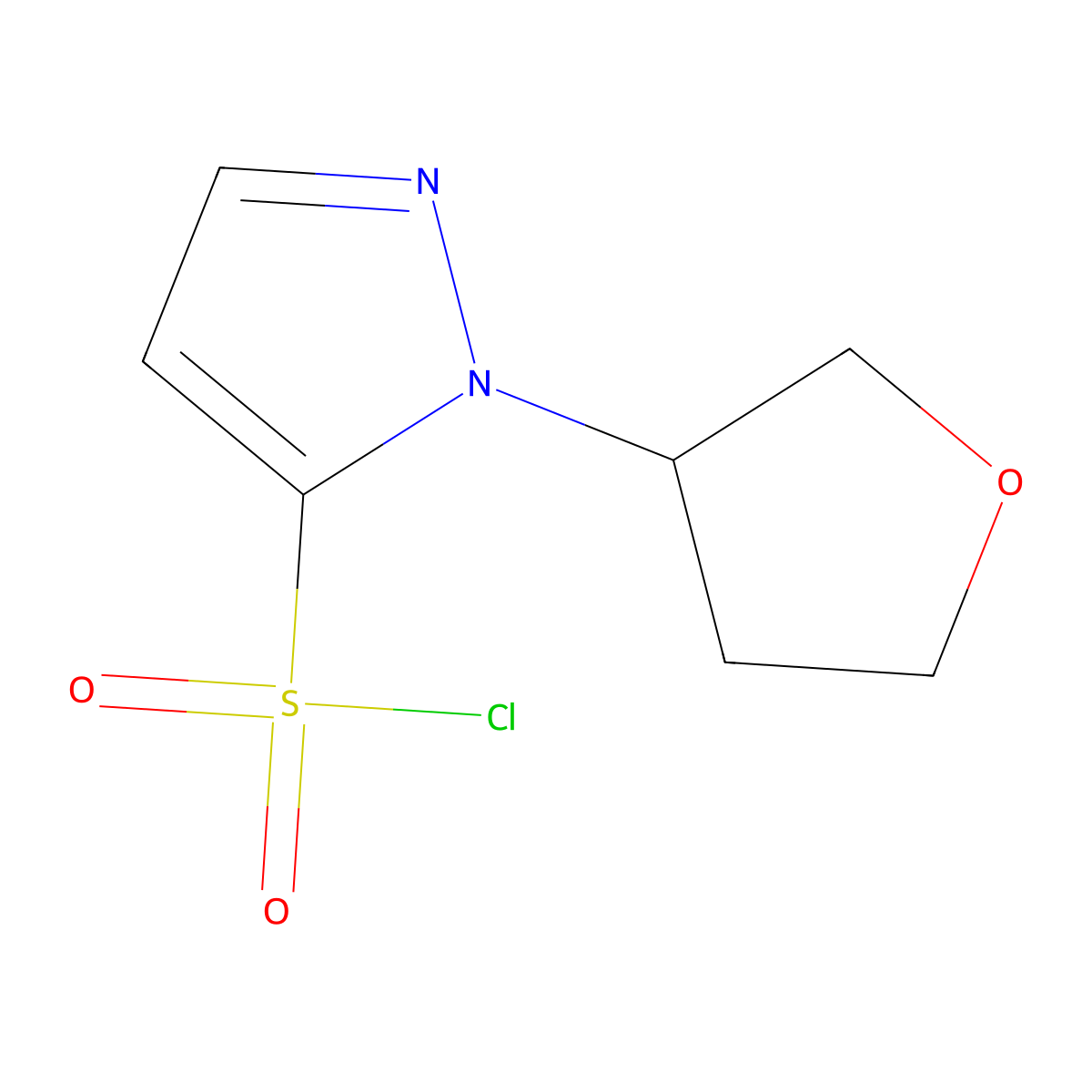 1-(Oxolan-3-yl)-1H-pyrazole-5-sulfonyl chloride molecular structure, CAS 1785096-99-2