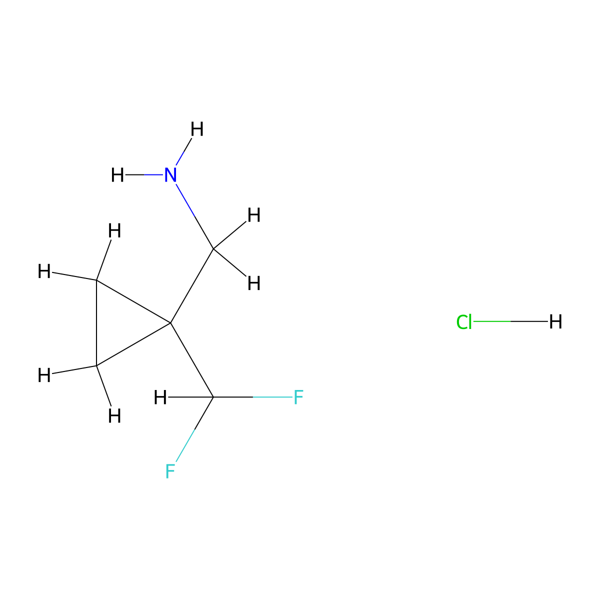 (1-(Difluoromethyl)cyclopropyl)methanamine hydrochloride molecular structure, CAS 1785097-21-3