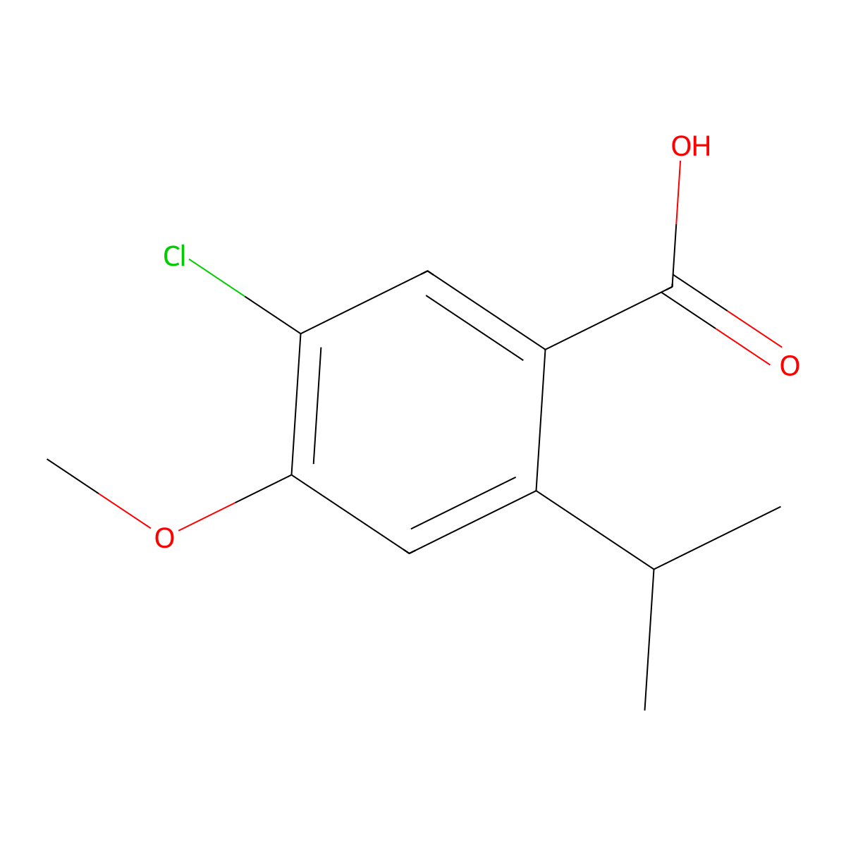 5-Chloro-2-isopropyl-4-methoxybenzoic acid molecular structure, CAS 1785103-33-4