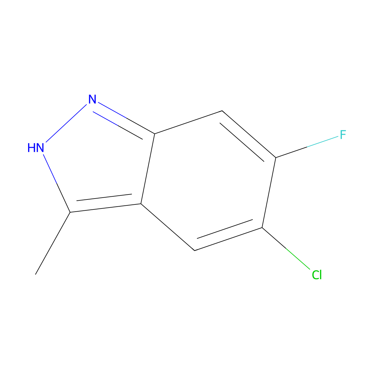 5-Chloro-6-fluoro-3-methyl-1H-indazole molecular structure, CAS 1785104-14-4