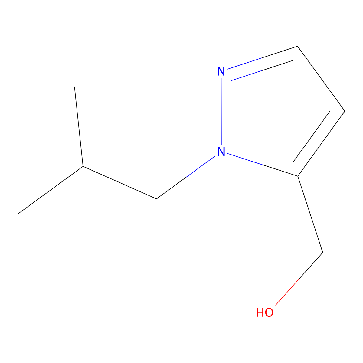 [1-(2-Methylpropyl)-1h-pyrazol-5-yl]methanol molecular structure, CAS 1785108-68-0