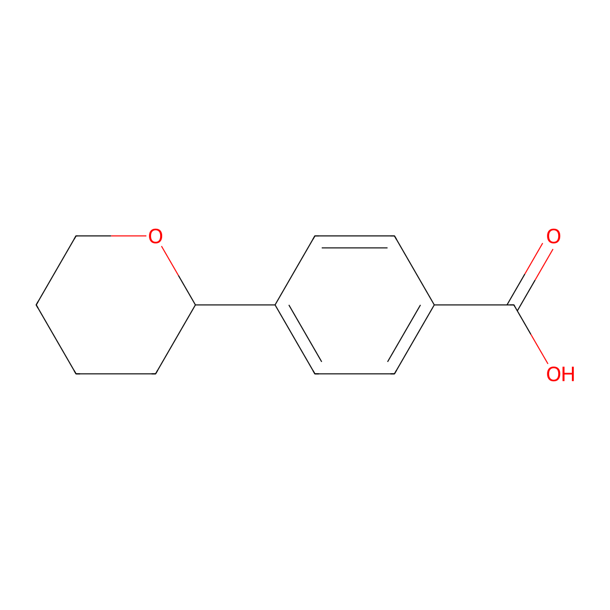 4-(Oxan-2-yl)benzoic acid molecular structure, CAS 1785109-05-8
