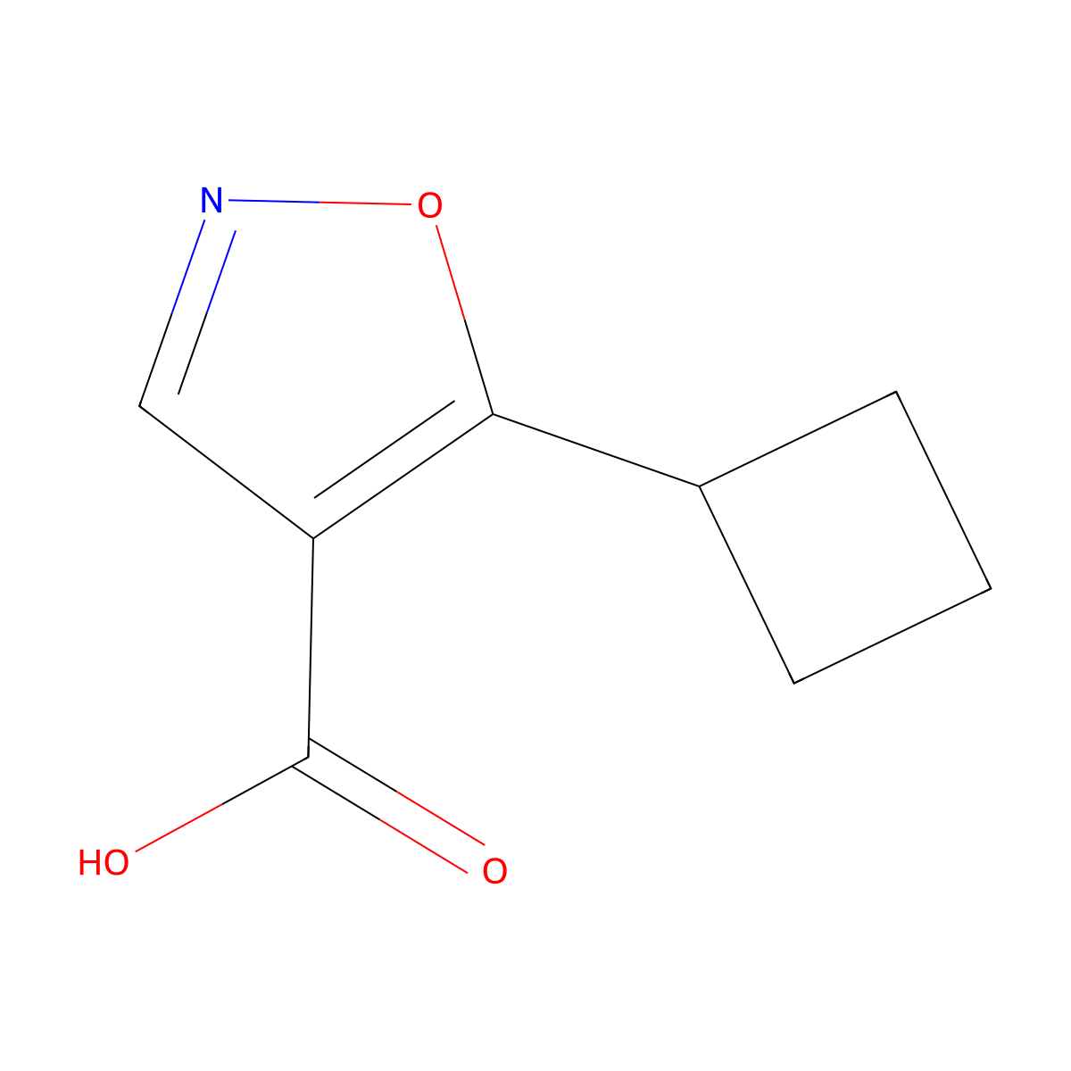 5-Cyclobutyl-1,2-oxazole-4-carboxylic acid molecular structure, CAS 1785112-48-2