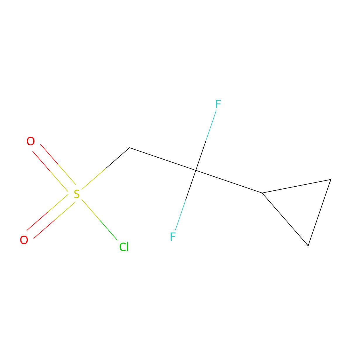 2-Cyclopropyl-2,2-difluoroethanesulfonyl chloride molecular structure, CAS 1785112-76-6