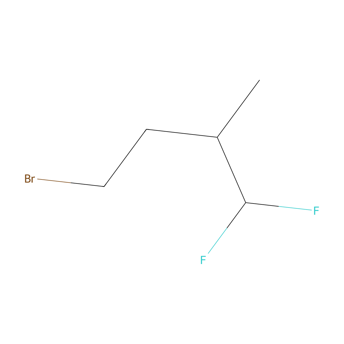 4-Bromo-1,1-difluoro-2-methylbutane molecular structure, CAS 1785115-22-1