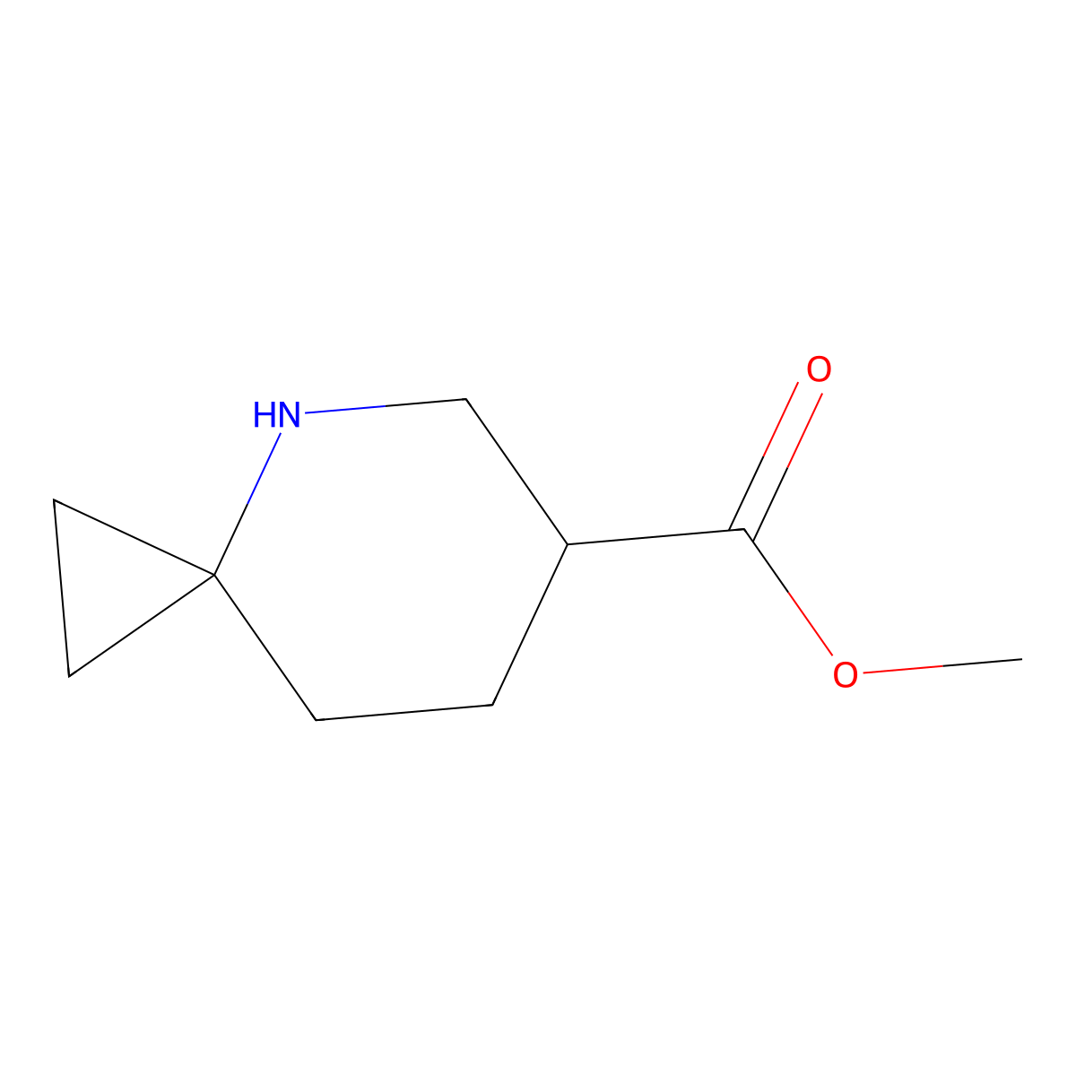 Methyl 4-azaspiro[2.5]octane-6-carboxylate molecular structure, CAS 1785115-49-2