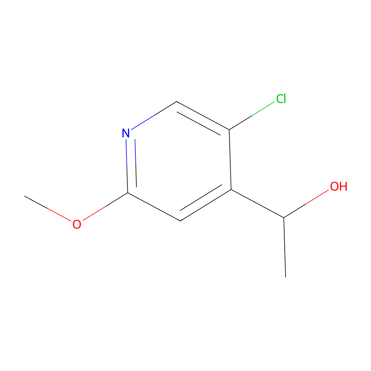1-(5-Chloro-2-methoxypyridin-4-yl)ethanol molecular structure, CAS 1785116-84-8