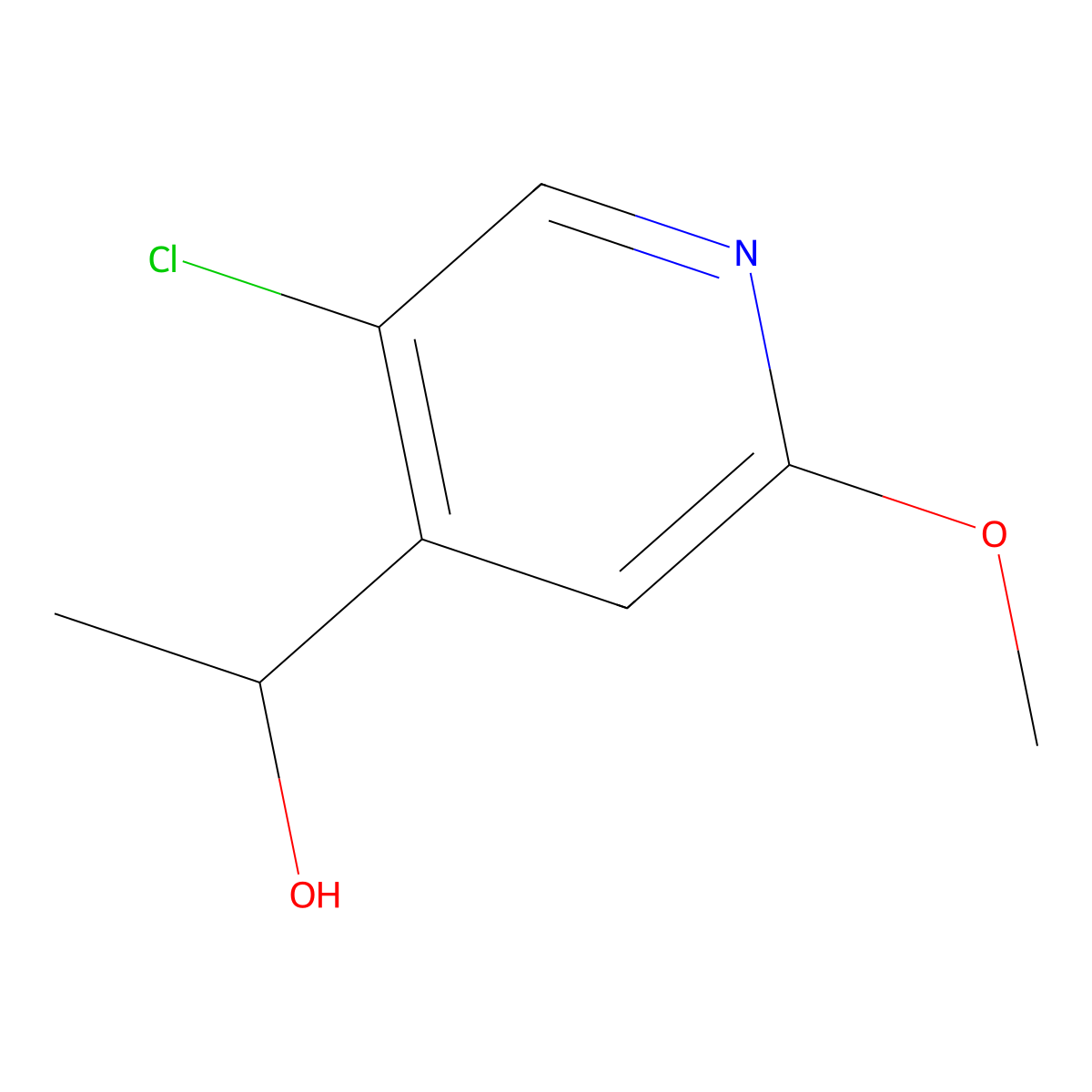 1-(5-Chloro-2-methoxypyridin-4-yl)ethanol molecular structure, CAS 1785116-84-8