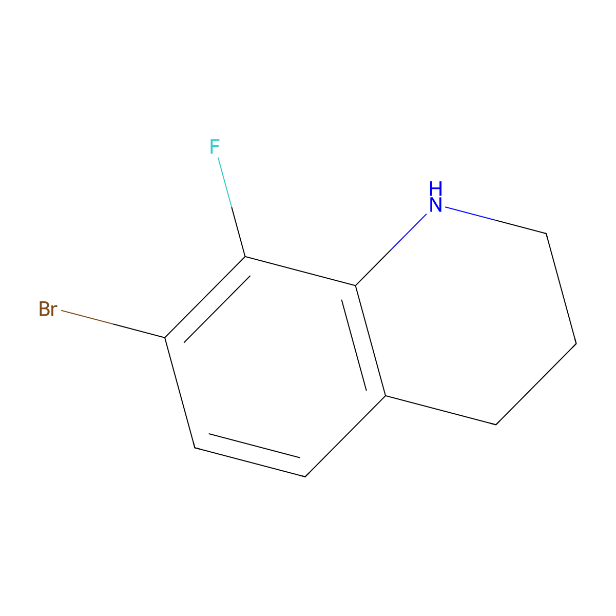 7-Bromo-8-fluoro-1,2,3,4-tetrahydroquinoline molecular structure, CAS 1785117-62-5