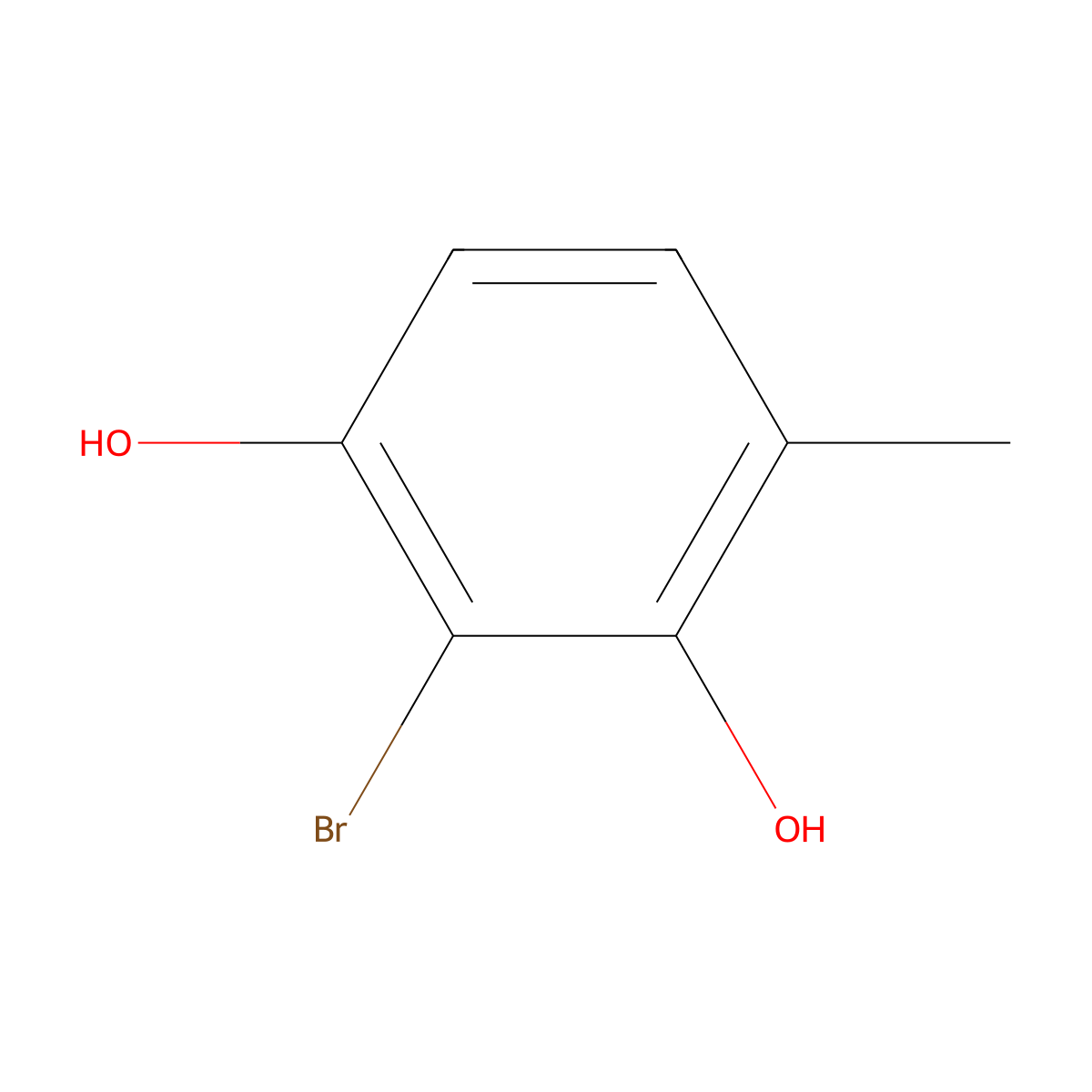 1,3-Benzenediol, 2-bromo-4-methyl- molecular structure, CAS 1785119-34-7