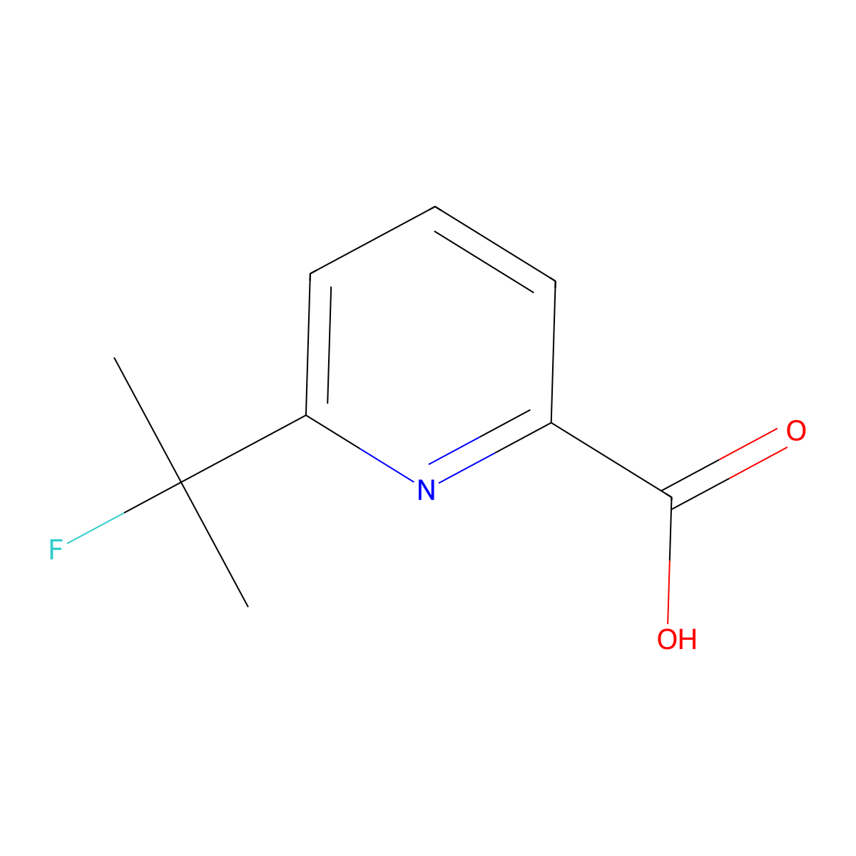 6-(2-Fluoropropan-2-yl)pyridine-2-carboxylic acid molecular structure, CAS 1785119-80-3