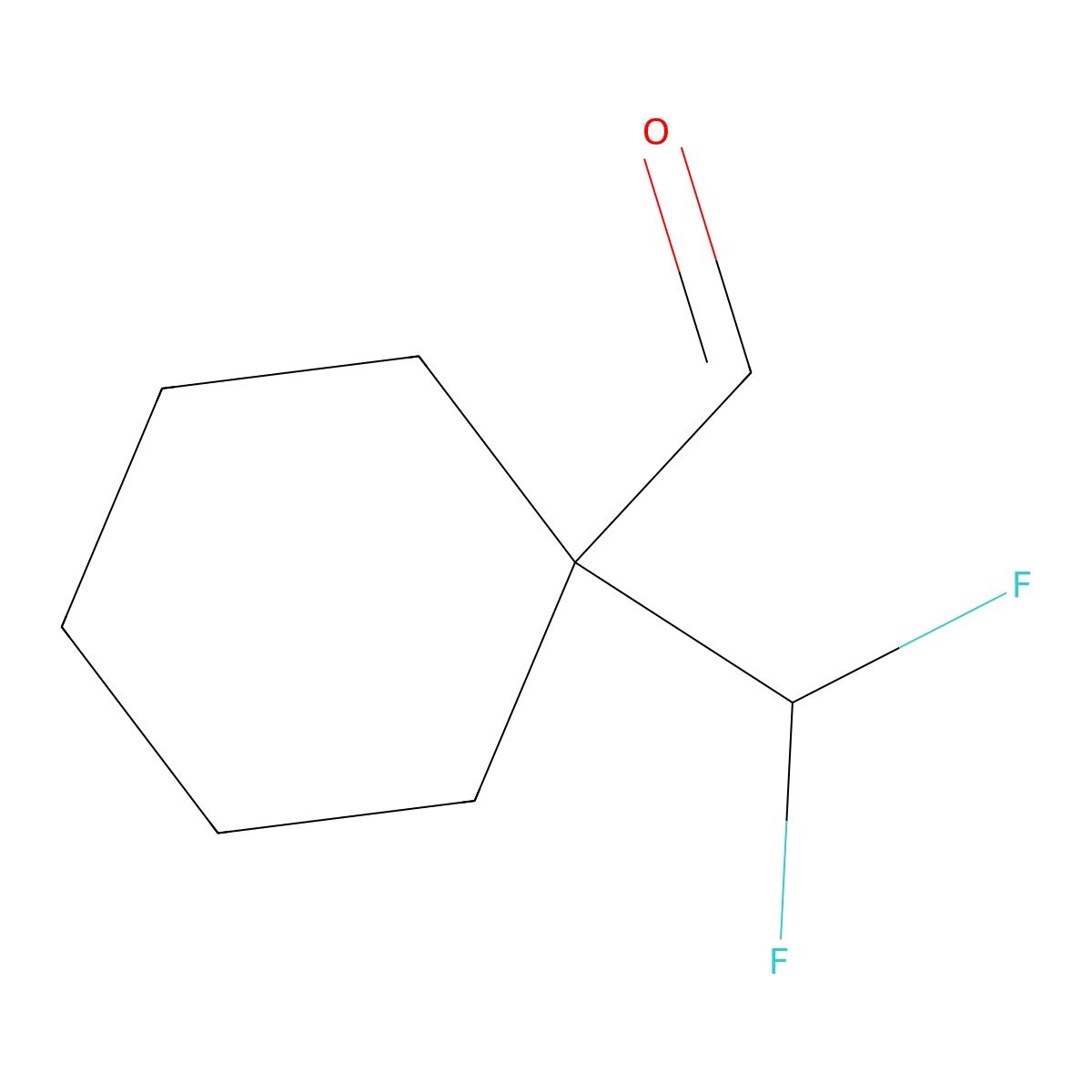 1-(Difluoromethyl)cyclohexane-1-carbaldehyde molecular structure, CAS 1785122-90-8
