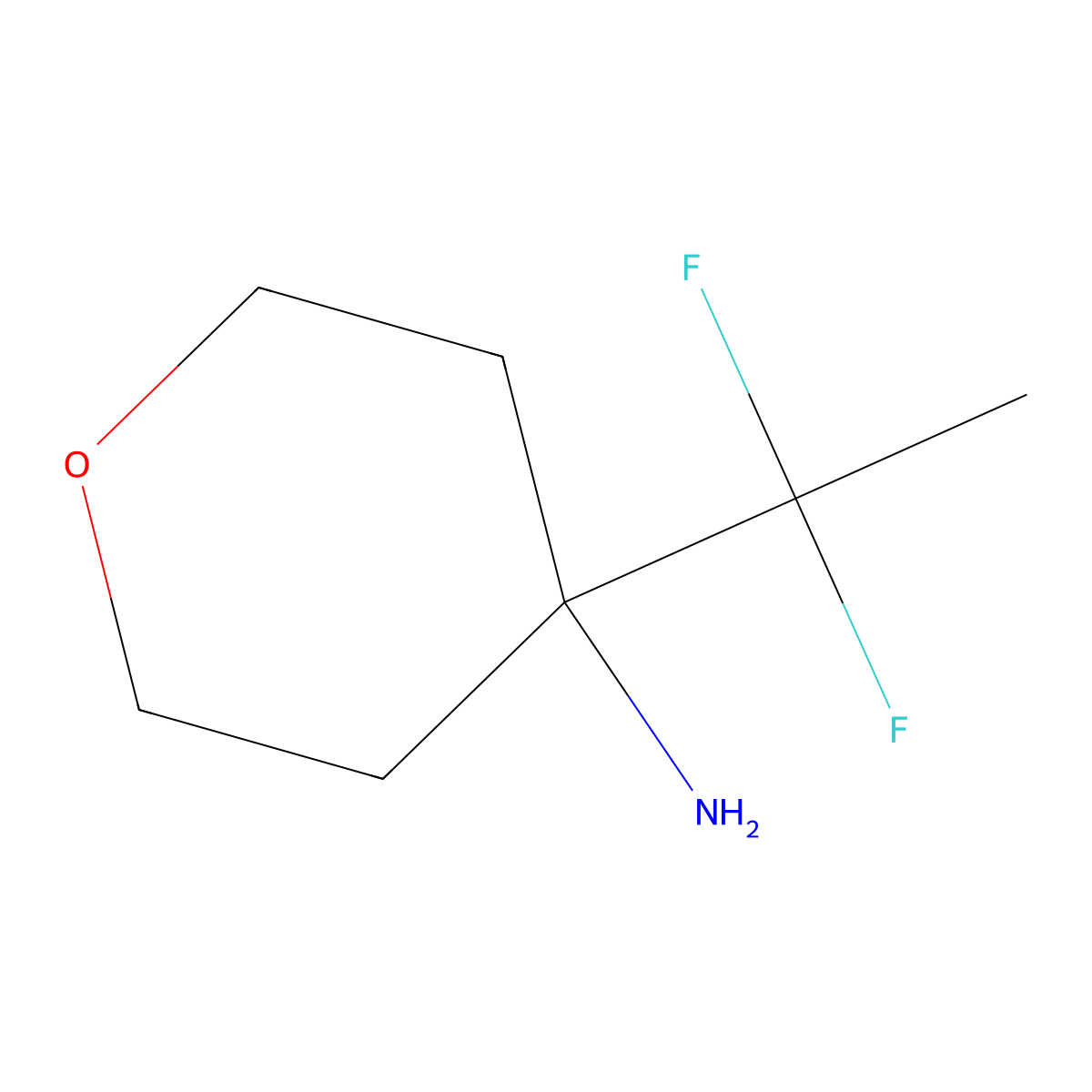 4-(1,1-Difluoroethyl)oxan-4-amine molecular structure, CAS 1785126-58-0