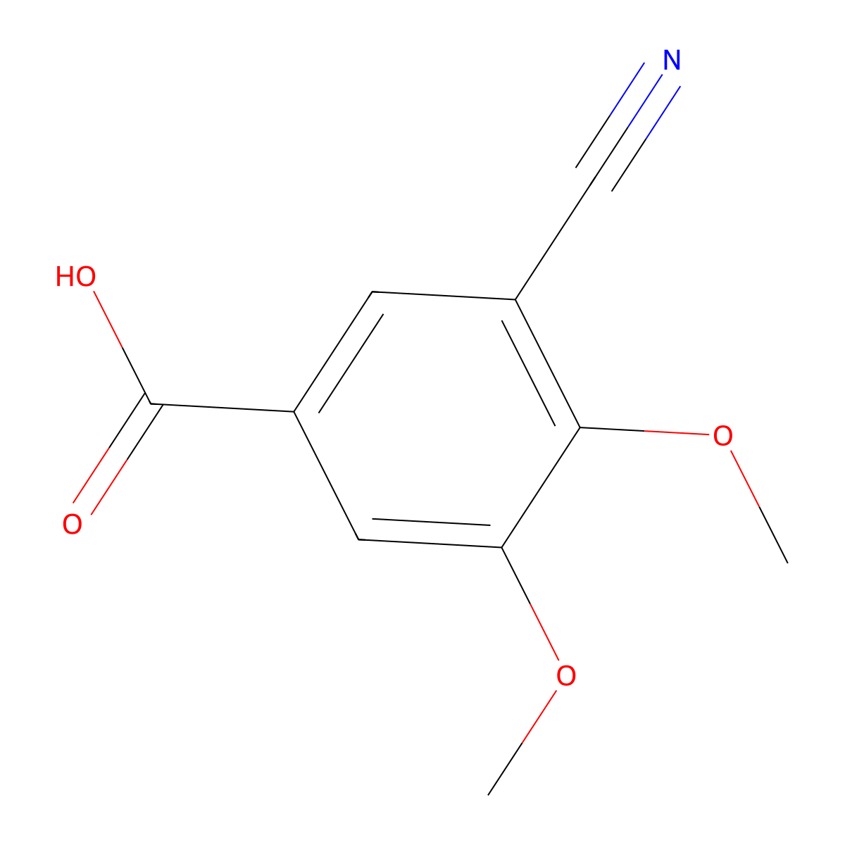 3-Cyano-4,5-dimethoxybenzoic acid molecular structure, CAS 1785127-98-1
