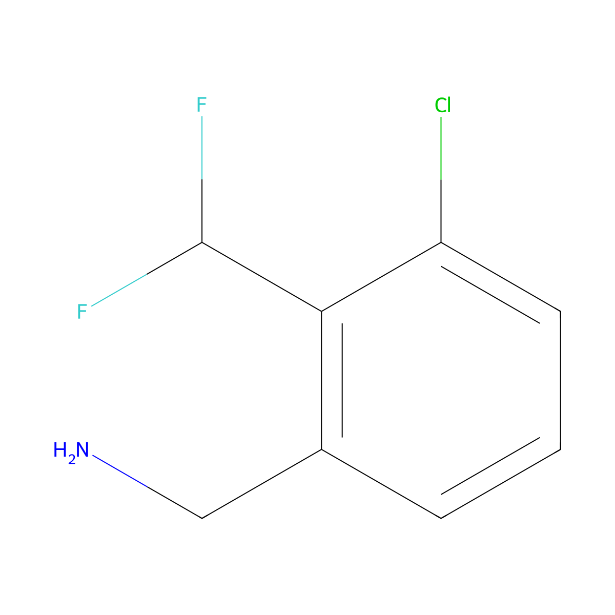 1-[3-Chloro-2-(difluoromethyl)phenyl]methanamine molecular structure, CAS 1785130-05-3