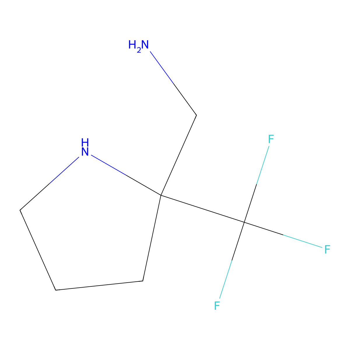 [2-(Trifluoromethyl)pyrrolidin-2-yl]methanamine molecular structure, CAS 1785135-22-9