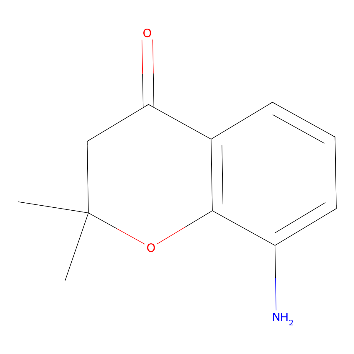 8-amino-2,2-dimethyl-3,4-dihydro-2H-1-benzopyran-4-one molecular structure, CAS 1785135-30-9