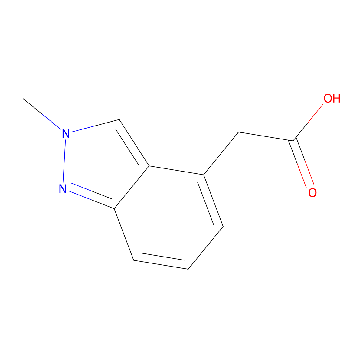 2-(2-methyl-2H-indazol-4-yl)acetic acid molecular structure, CAS 1785136-30-2