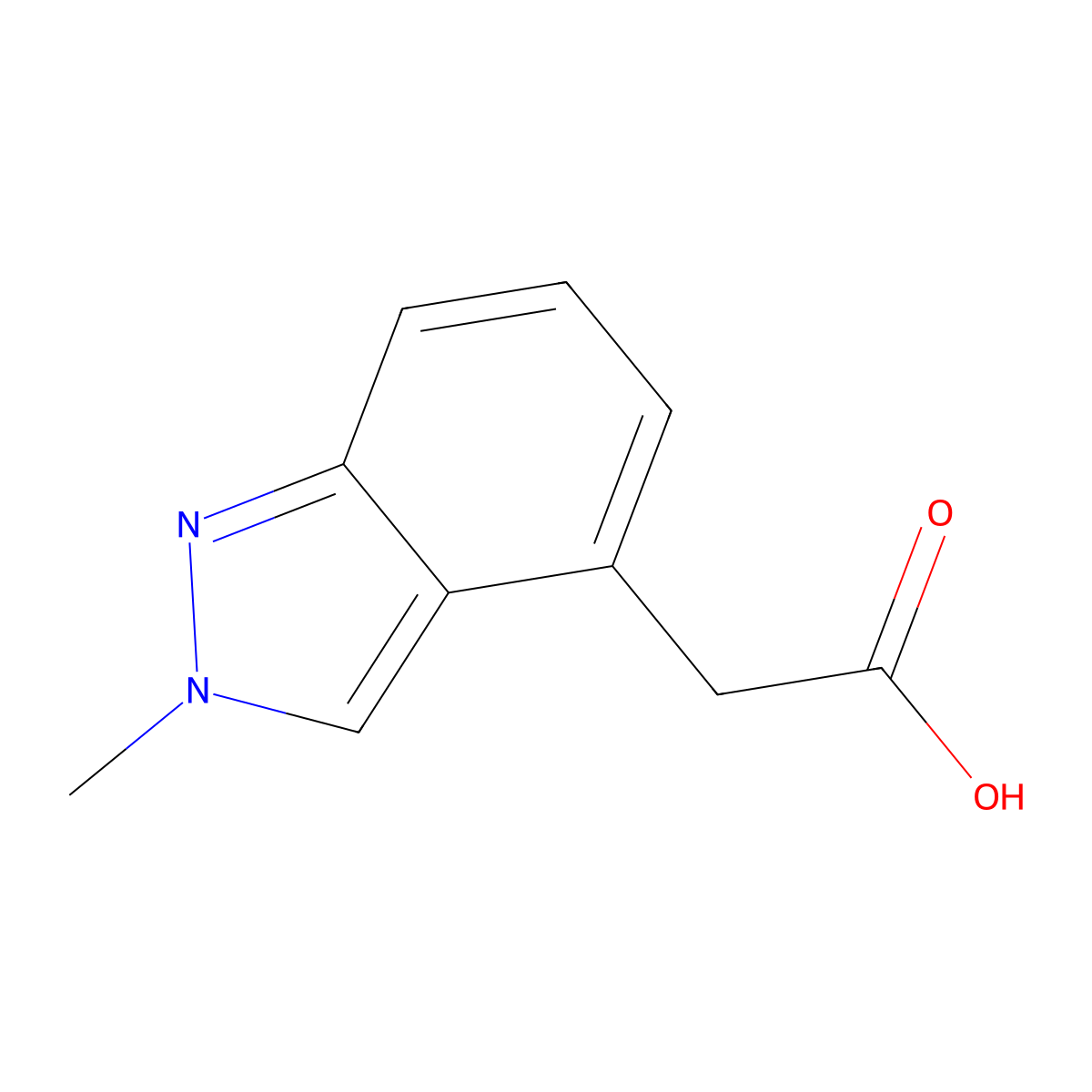 2-(2-methyl-2H-indazol-4-yl)acetic acid molecular structure, CAS 1785136-30-2